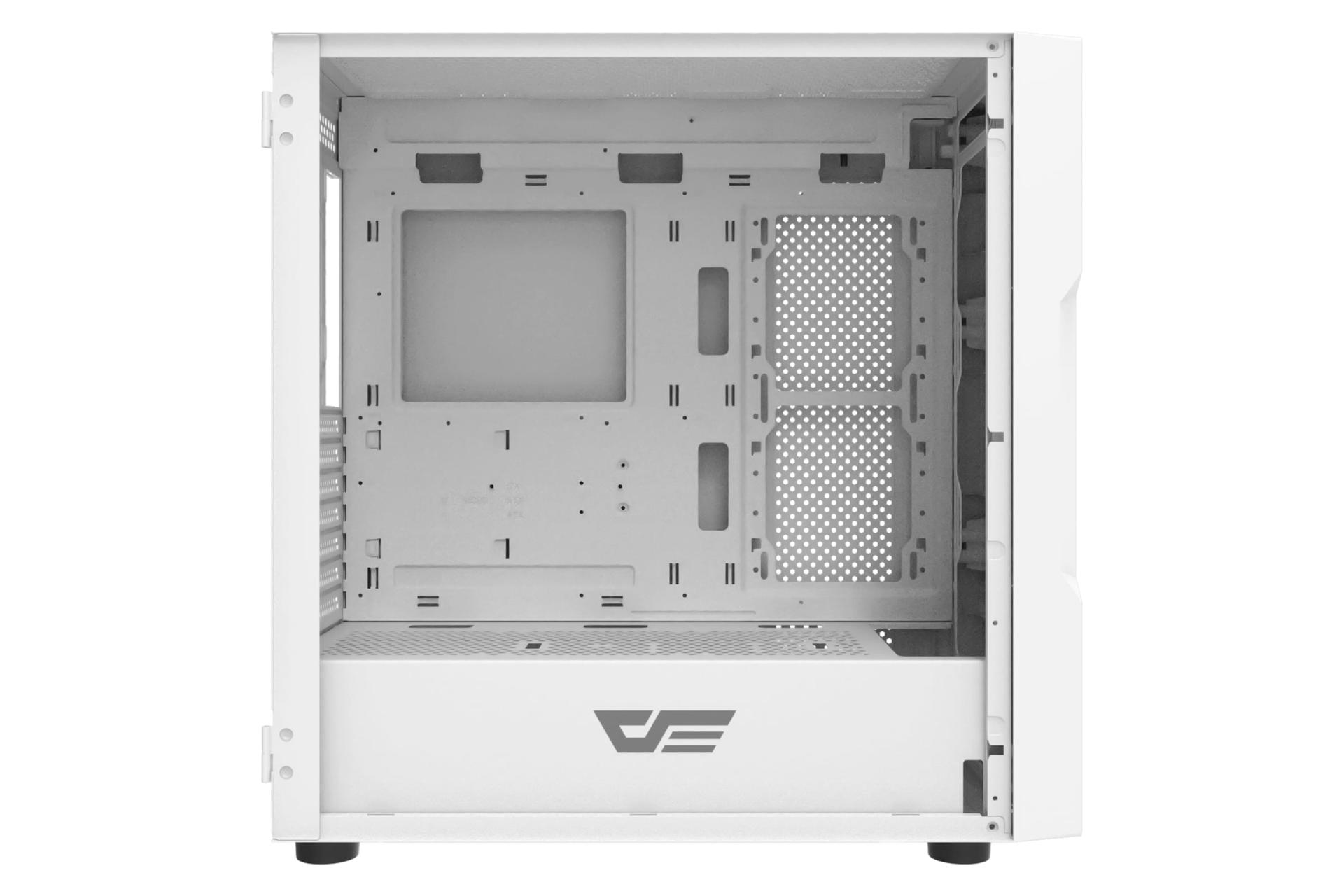 نمای داخلی پنل سمت چپ کیس کامپیوتر دارک فلش DK431 Glass با نمایش محل نصب مادربرد