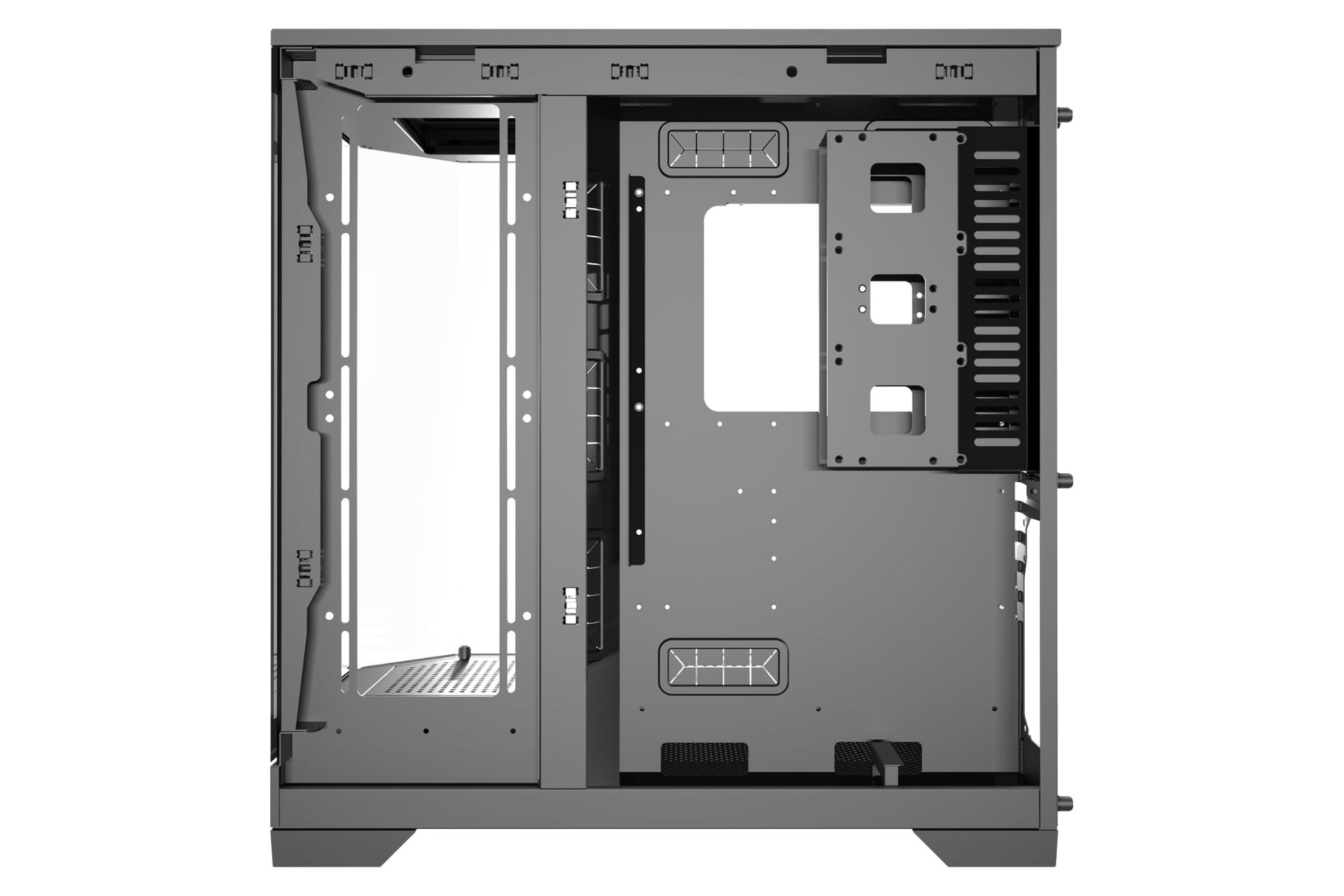 نمای داخلی پنل سمت راست کیس کامپیوتر دارک فلش DQX90 با نمایش محل نصب پاور و حافظه رنگ مشکی