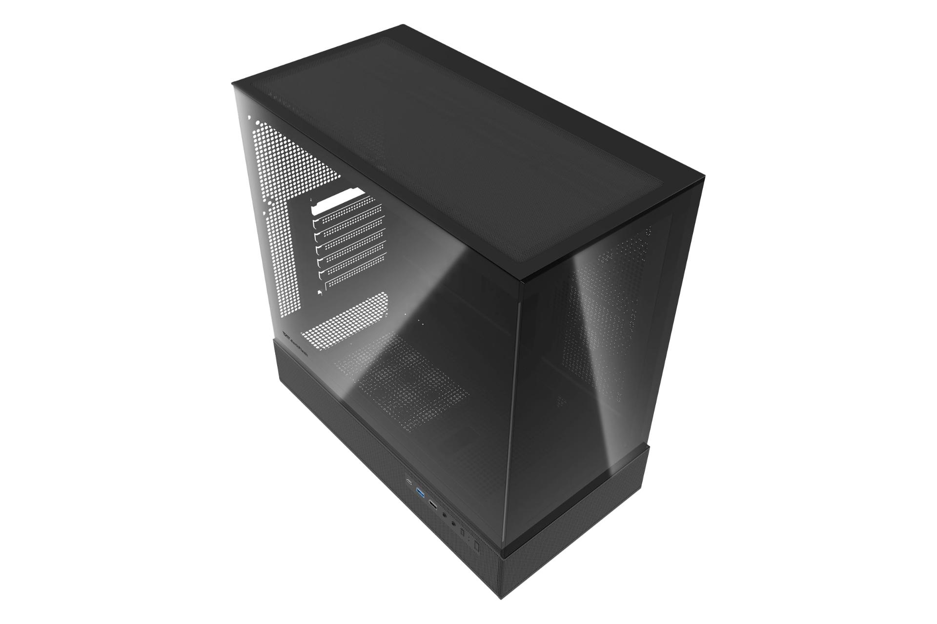 نمای پنل بالای کیس کامپیوتر دارک فلش DPX90 با نمایش فیلتر هوا رنگ مشکی