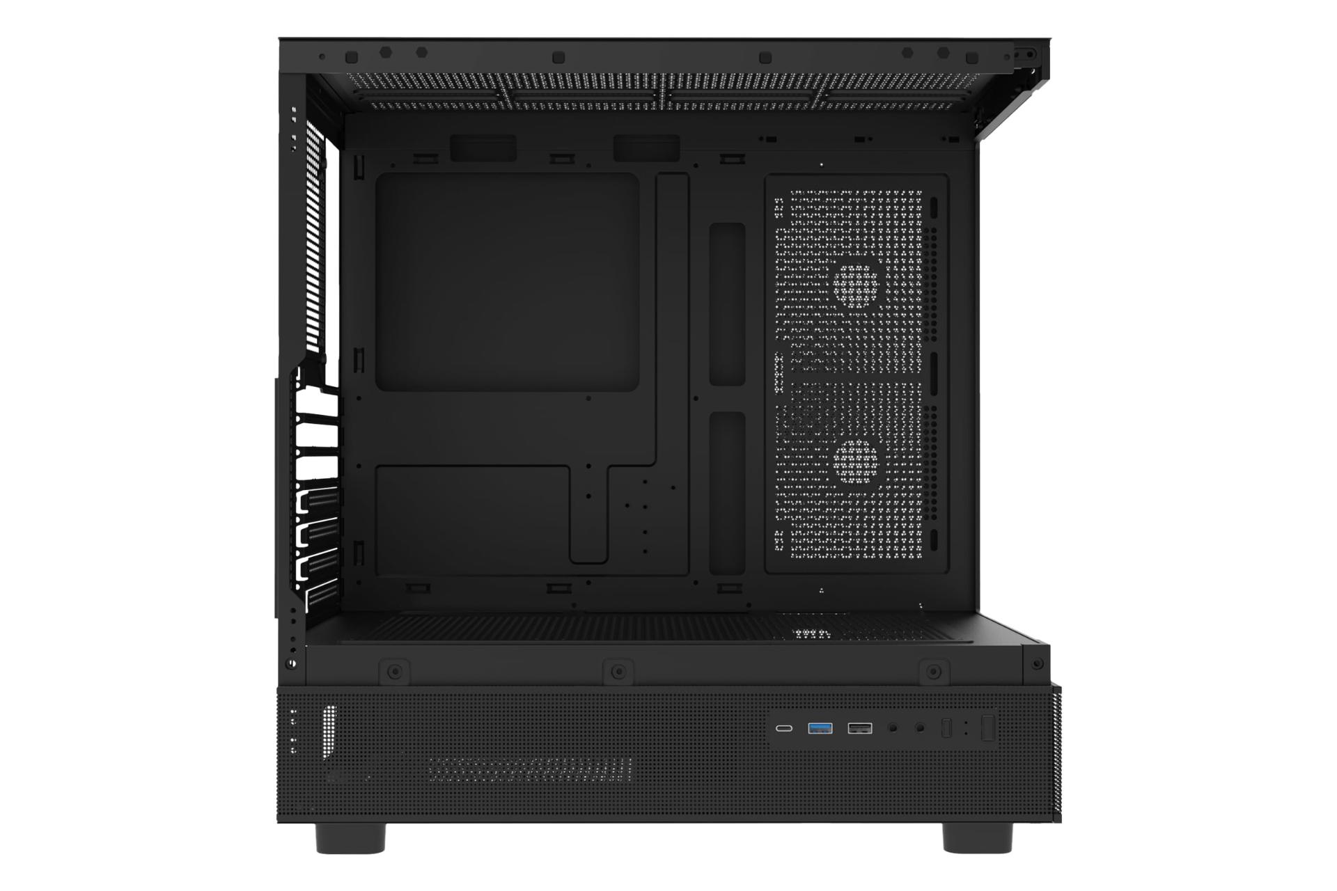 نمای داخلی پنل سمت چپ کیس کامپیوتر دارک فلش DPX90 با نمایش محل نصب مادربرد رنگ مشکی