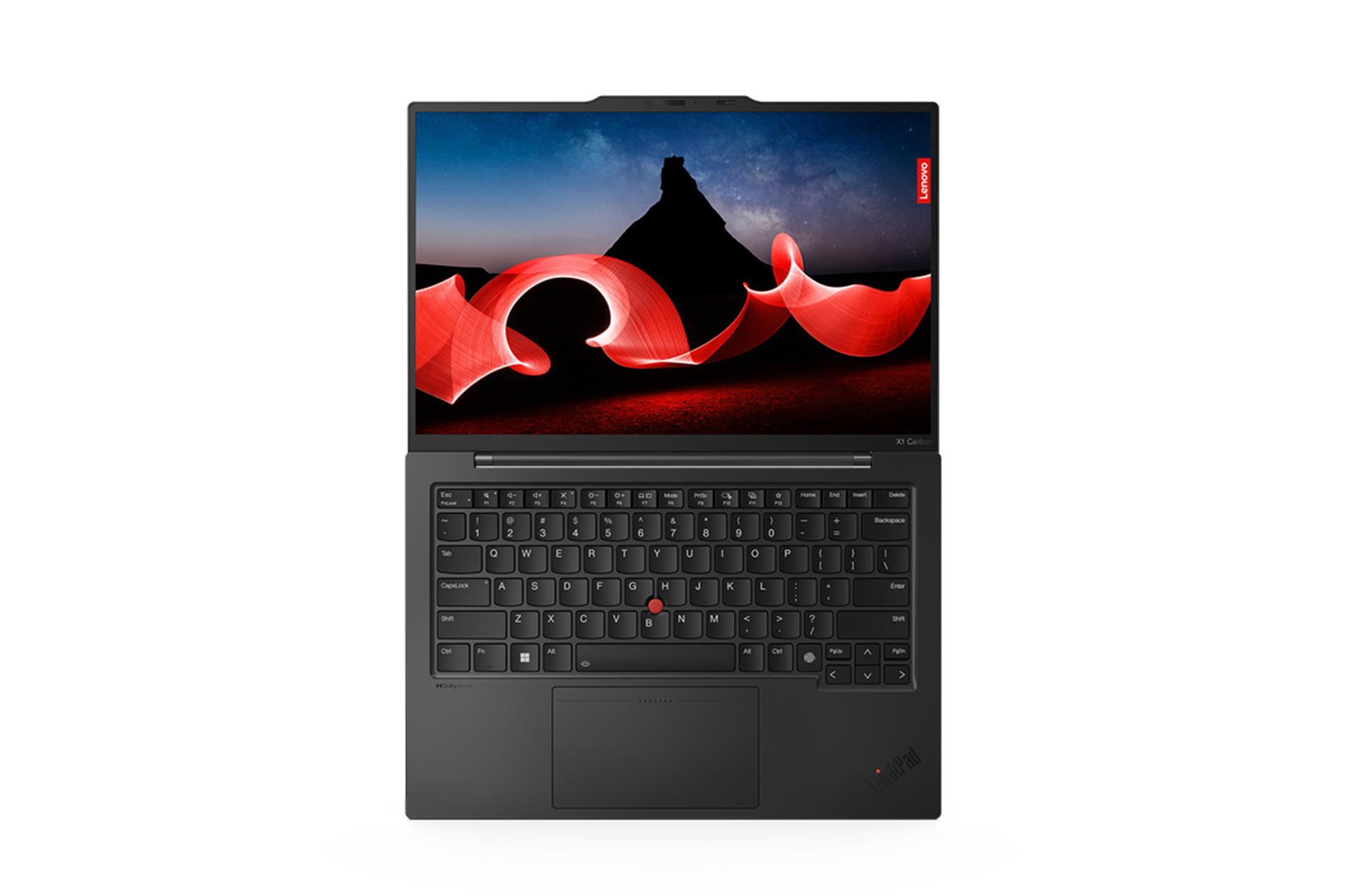 لپ تاپ لنوو Lenovo ThinkPad X1 Carbon Gen 12 نمای بالا و کیبورد