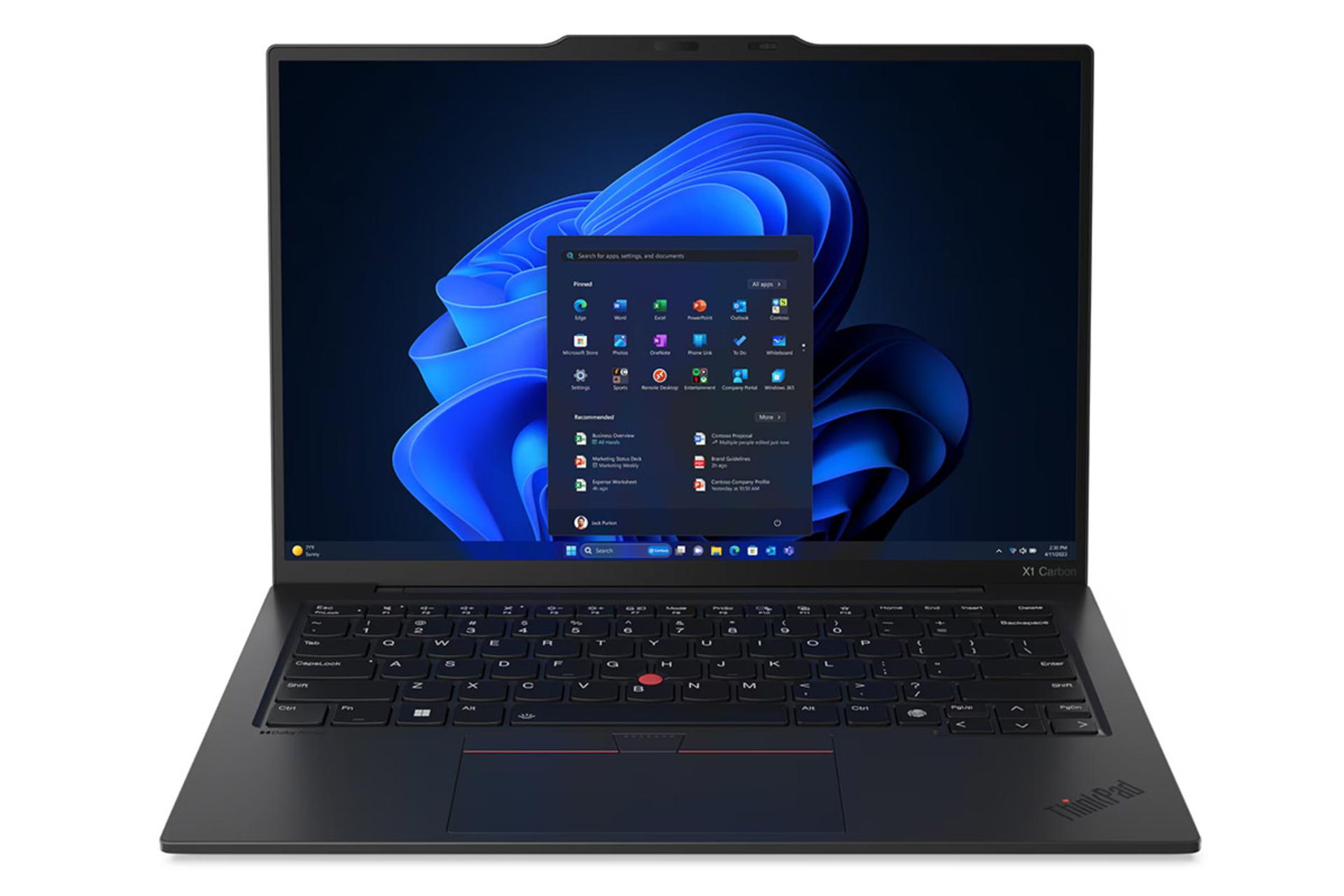 لپ تاپ لنوو Lenovo ThinkPad X1 Carbon Gen 12 نمای جلو