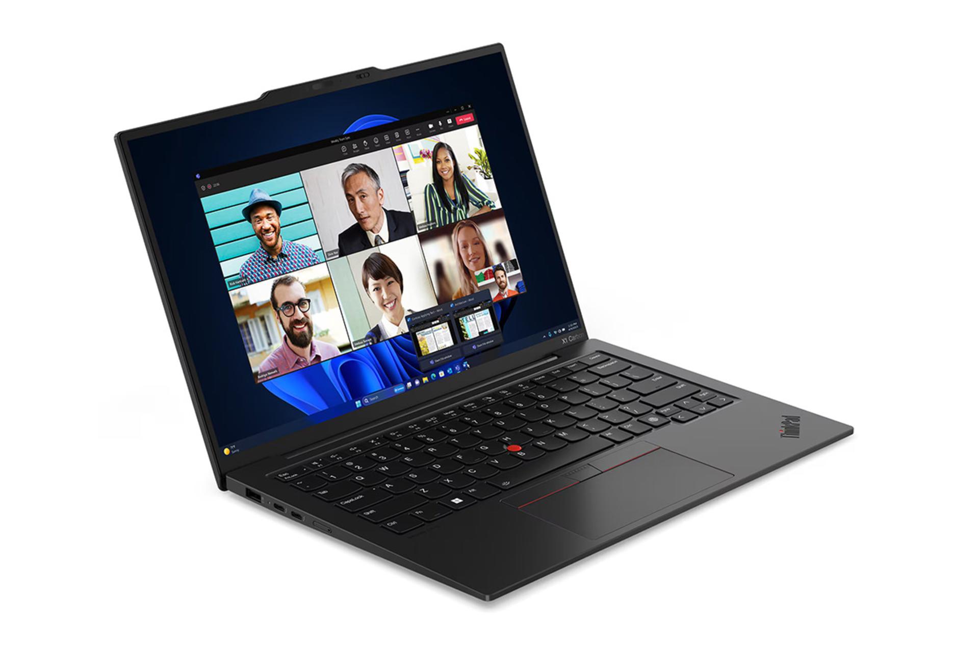 لپ تاپ لنوو Lenovo ThinkPad X1 Carbon Gen 12 نمای جلو و چپ