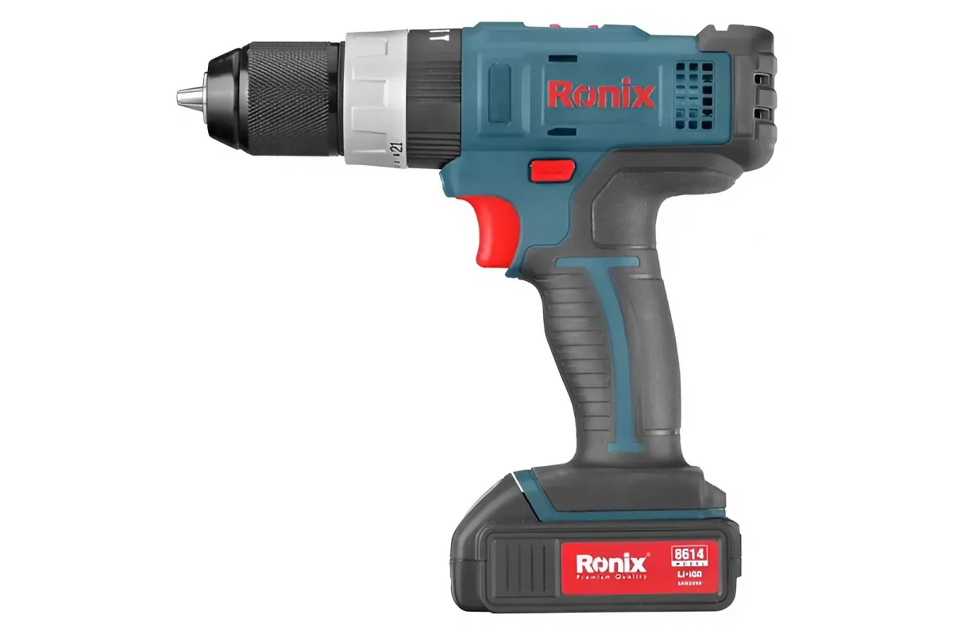 نمای کنار دریل پیچ گوشتی شارژی رونیکس 8614