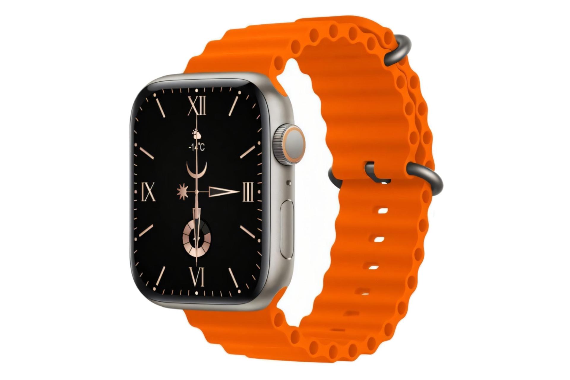 ساعت هوشمند جی تب G-Tab FT8 نقره ای با بند نارنجی