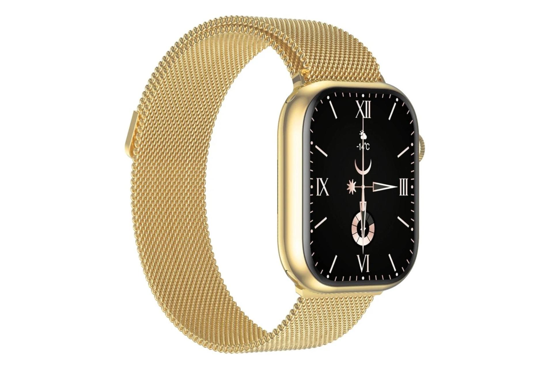 سمت چپ ساعت هوشمند جی تب G-Tab FT8 طلایی