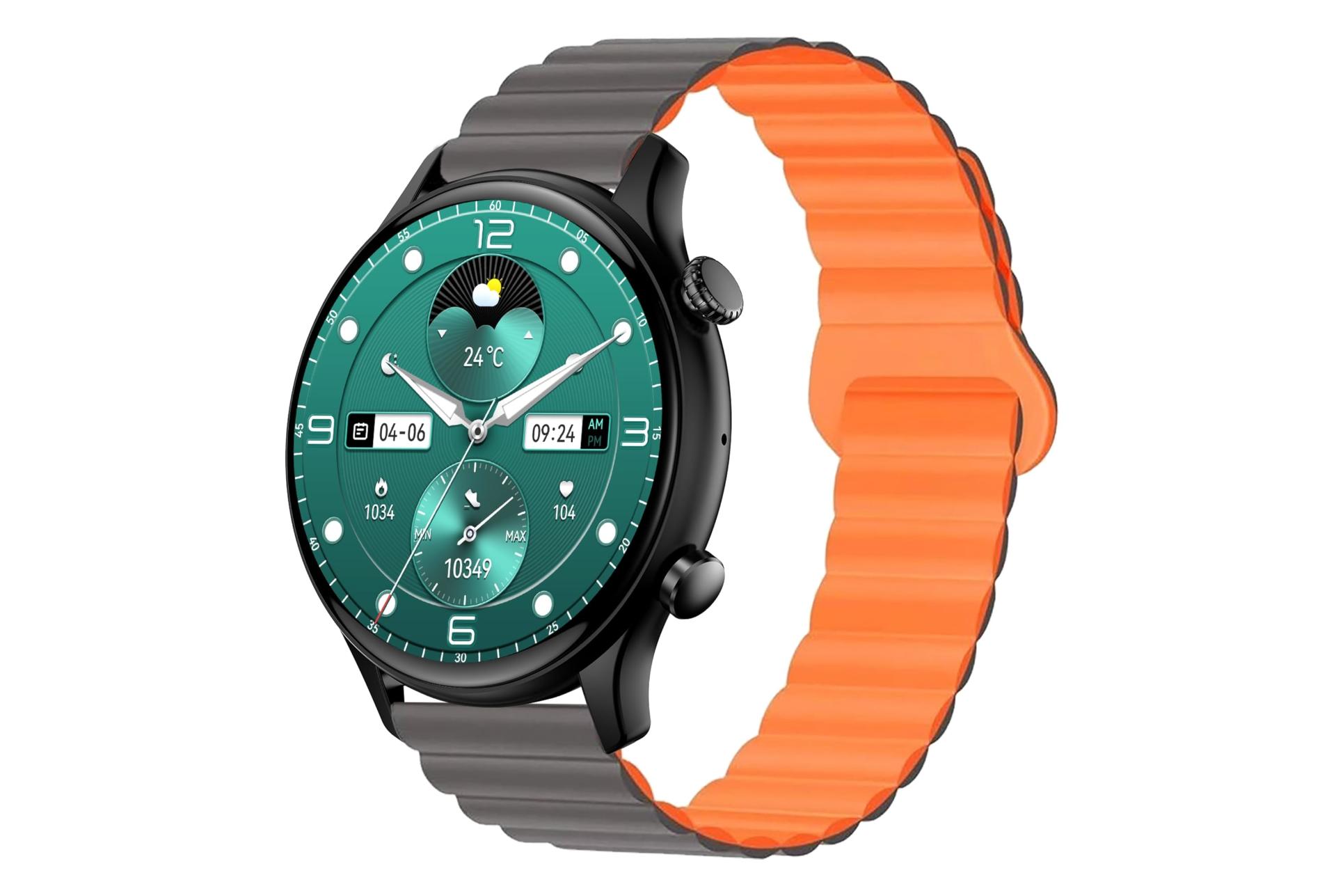 ساعت هوشمند جی تب G-Tab GTR3 با بند مشکی و نارنجی