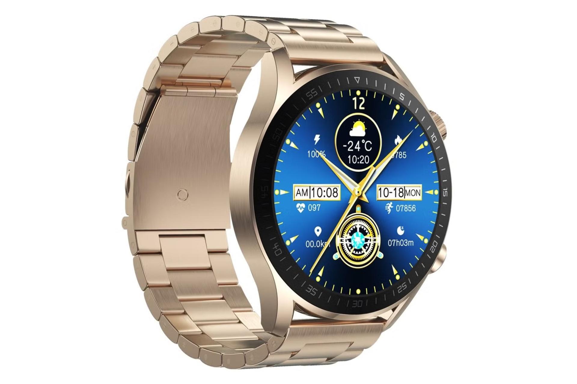 سمت چپ ساعت هوشمند جی تب G-Tab GTX طلایی