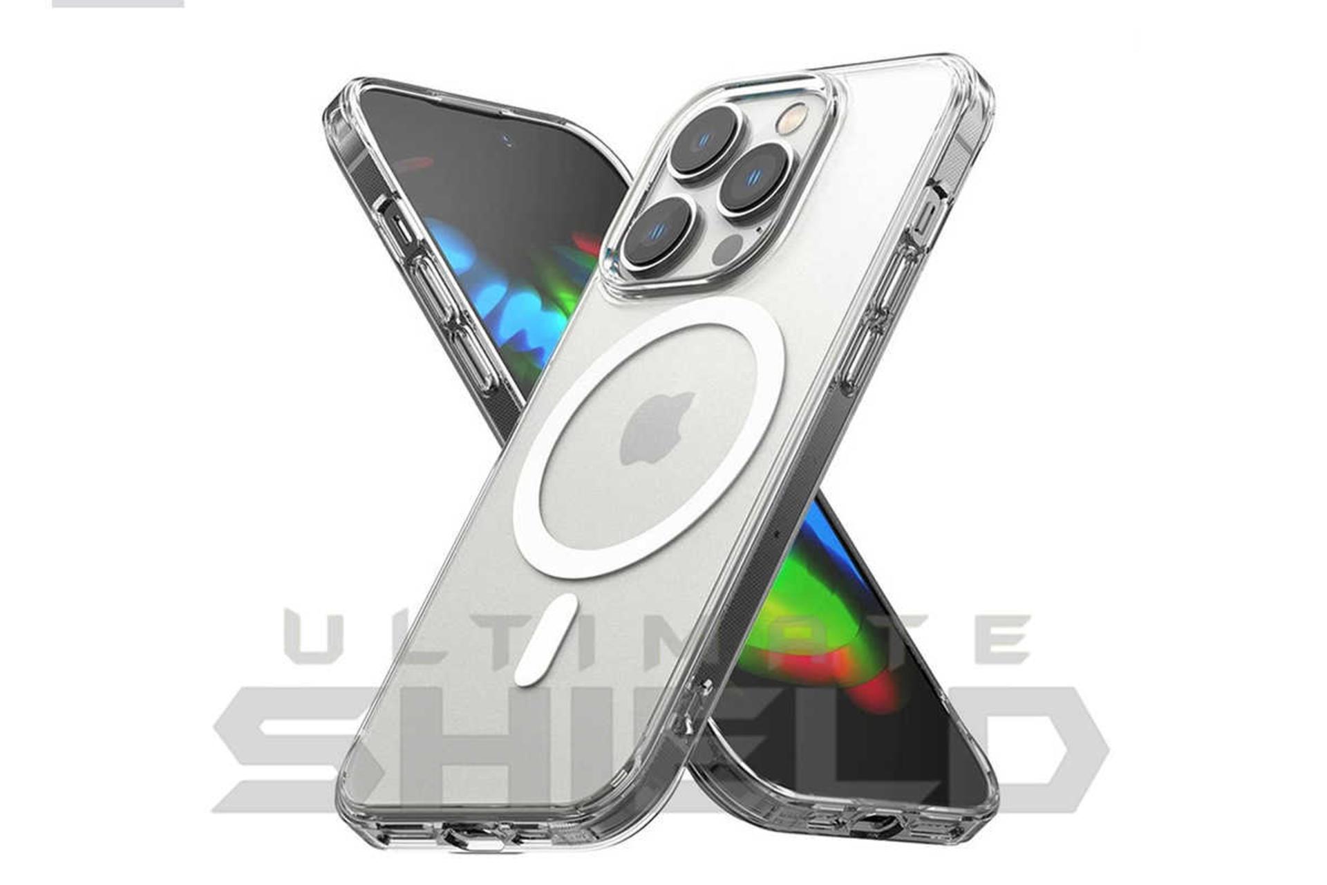 نمای سمت راست قاب گوشی آلتیمیت شیلد مدل Clear Magsafe مناسب اپل iPhone 13 Pro Max