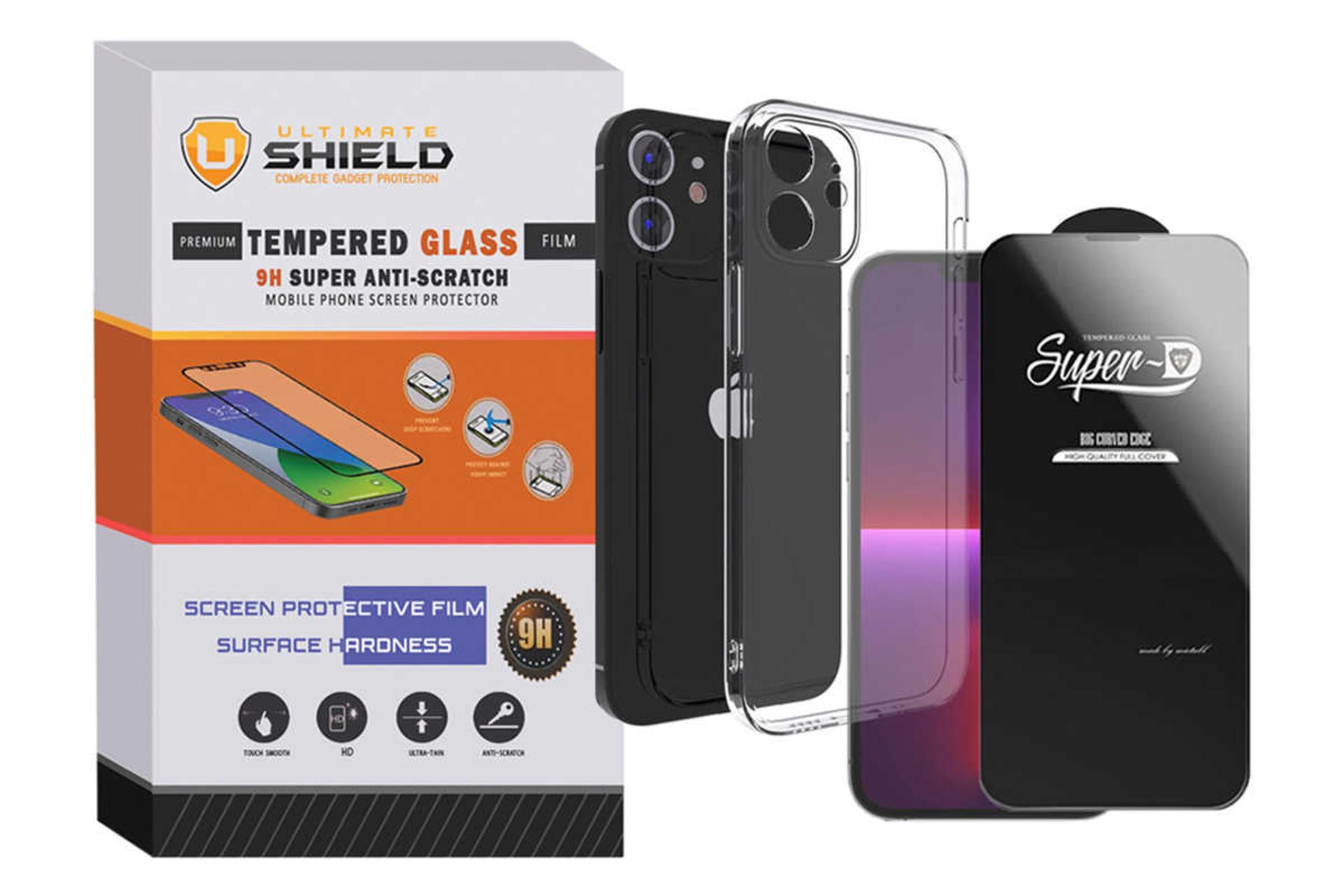 جعبه قاب گوشی آلتیمیت شیلد مدل SuperD-Clear مناسب اپل iPhone 12 همراه با محافظ صفحه نمایش
