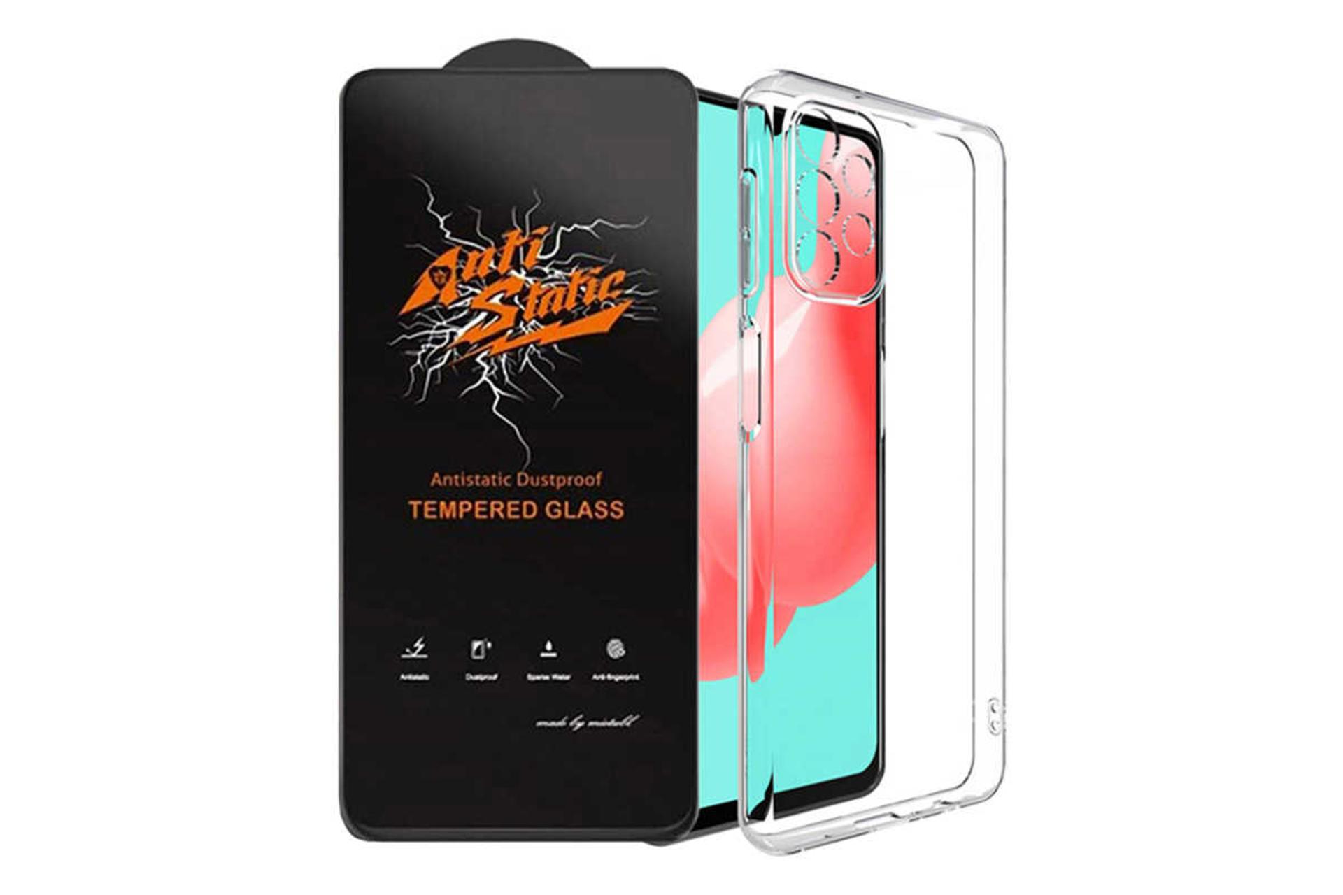 نمای پشت قاب گوشی آلتیمیت شیلد مدل ANTIS-CL مناسب سامسونگ Galaxy A23 4G / 5G همراه با محافظ صفحه نمایش