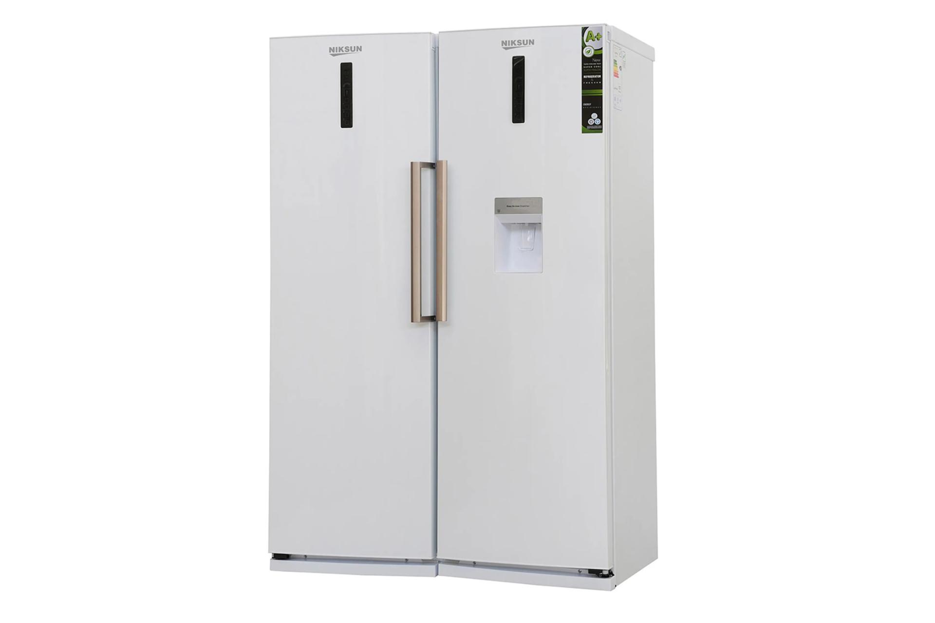 یخچال فریزر نیکسان Niksun NR6020DN NF6020DN ICE نمای جلو و جانبی