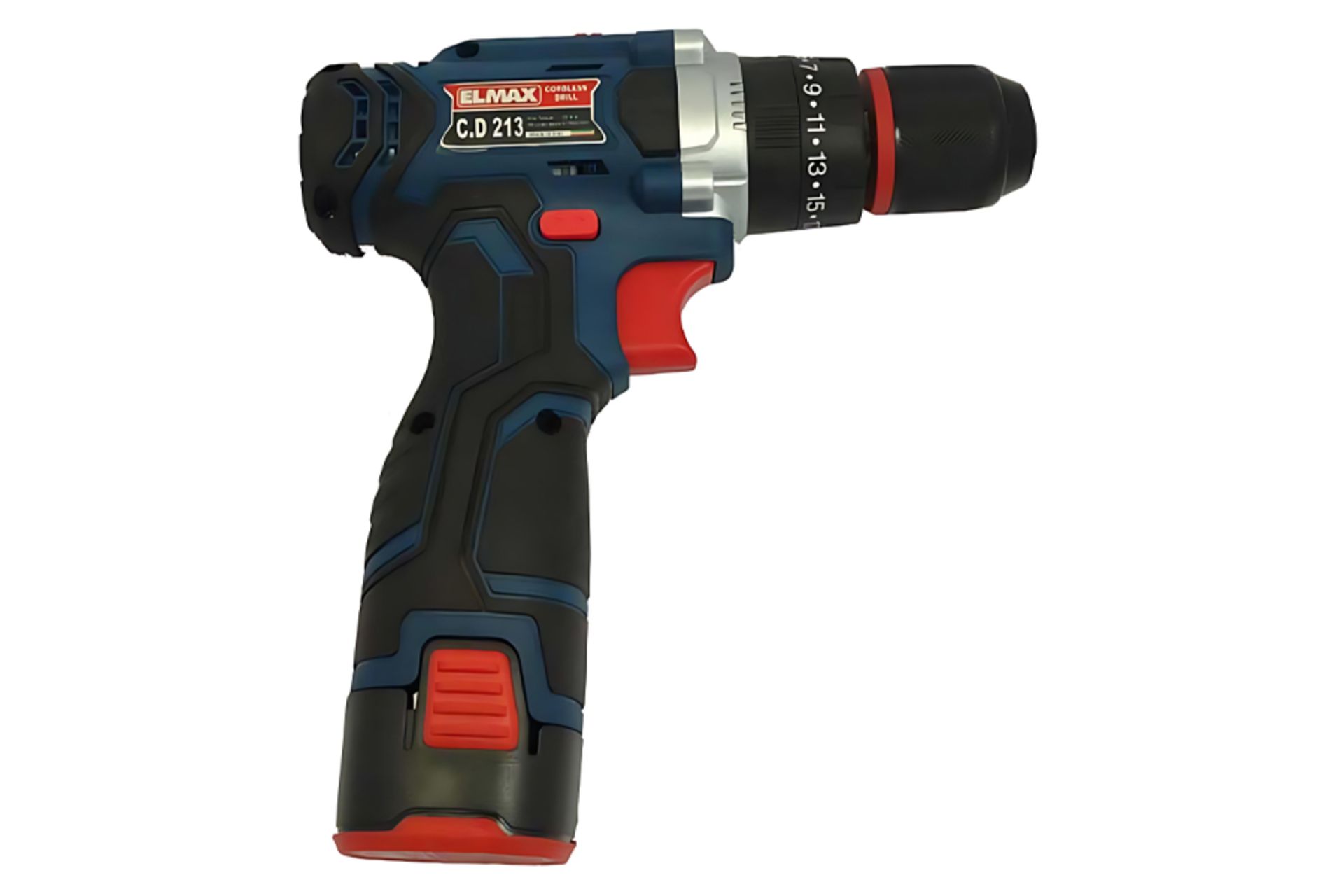 نمای کنار دریل ساده شارژی المکس C.D 213