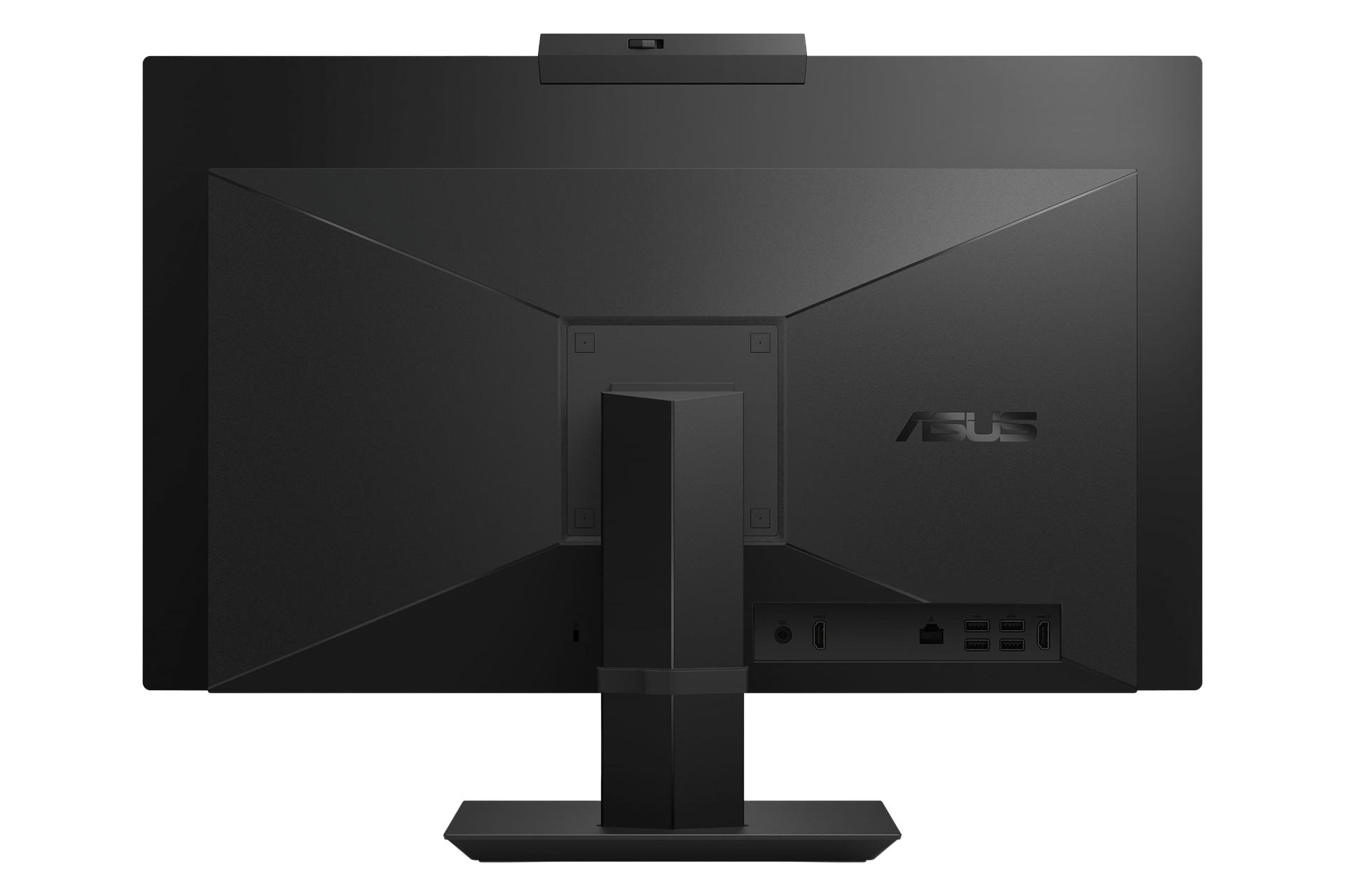 نمای پنل پشت کامپیوتر همه کاره AiO A5 A5702 ایسوس با نمایش لوگو و درگاه‌ها