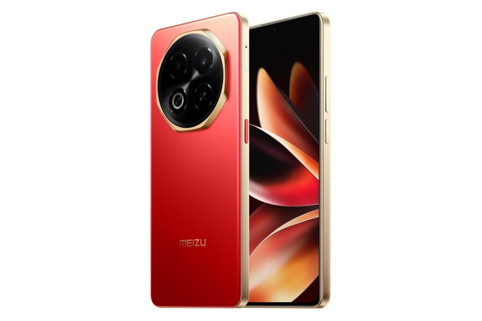 نمای جانبی گوشی موبایل میزو نوت 16 قرمز / Meizu Note 16