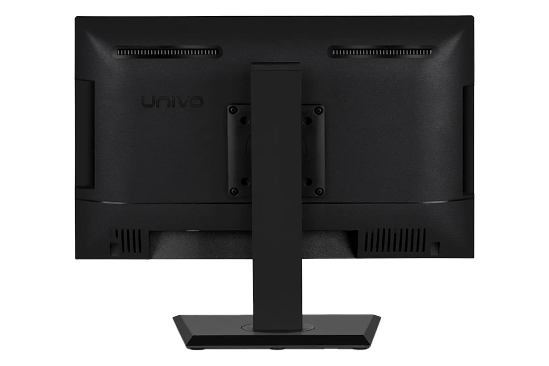 نمای پنل پشت کامپیوتر همه کاره UA-2225 یونیوو با نمایش لوگو و پایه رنگ مشکی