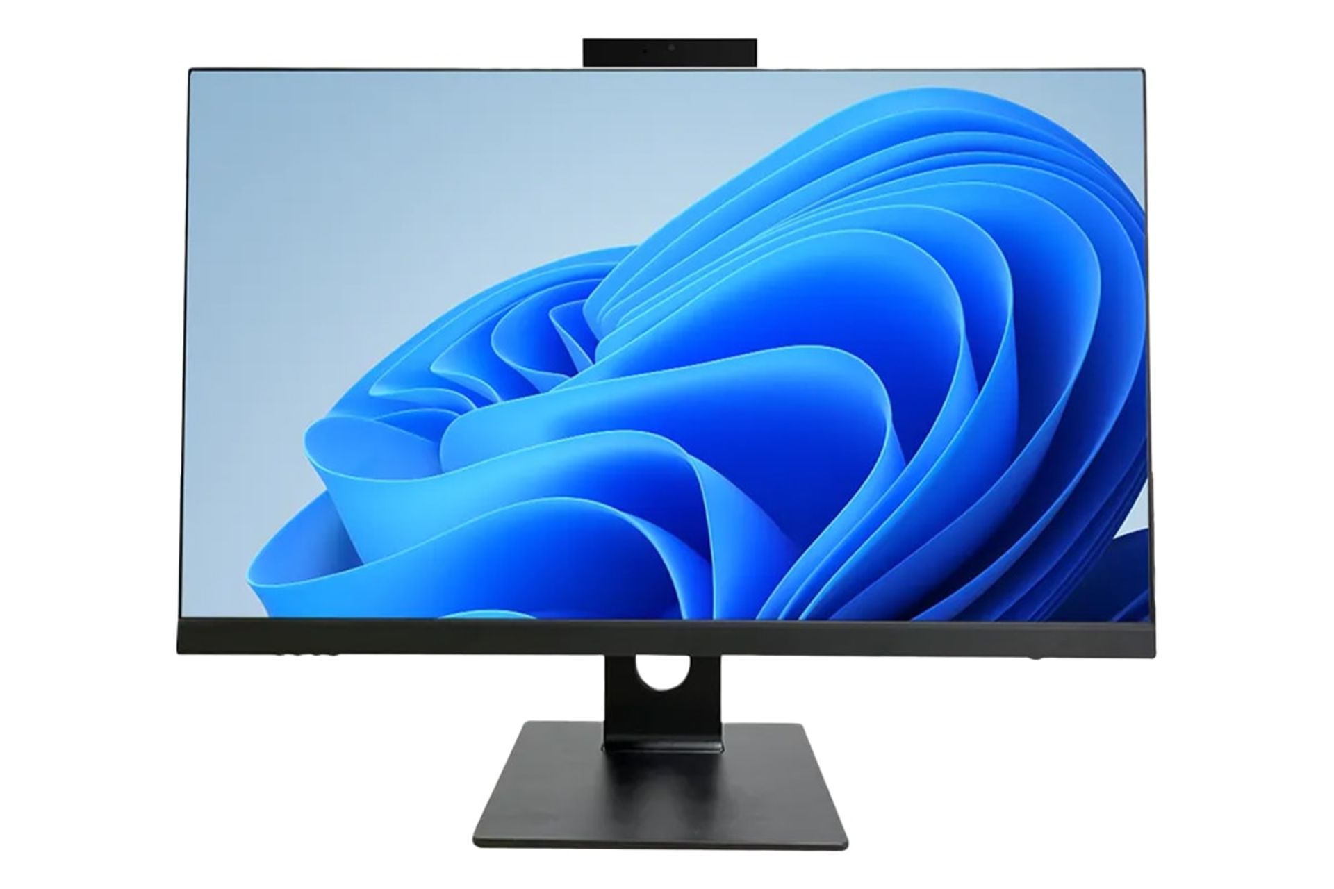 نمای پنل جلوی کامپیوتر همه کاره UA2440 یونیوو با نمایشگر روشن و نمایش وبکم پاپ‌آپ