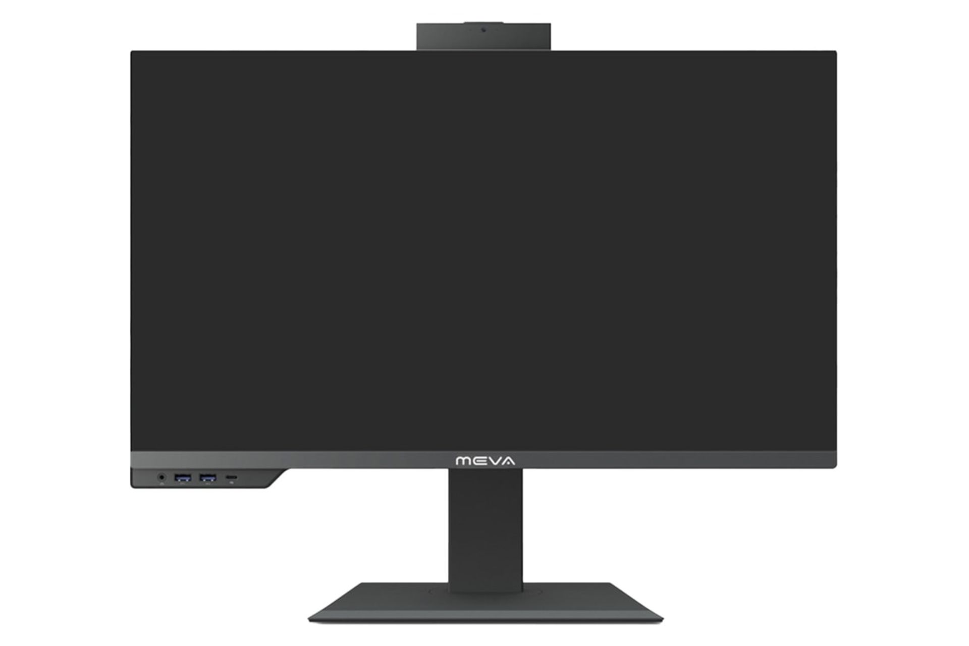 نمای پنل جلوی کامپیوتر همه کاره 24N610 میوا با نمایش درگاه‌ها و وبکم پاپ‌آپ