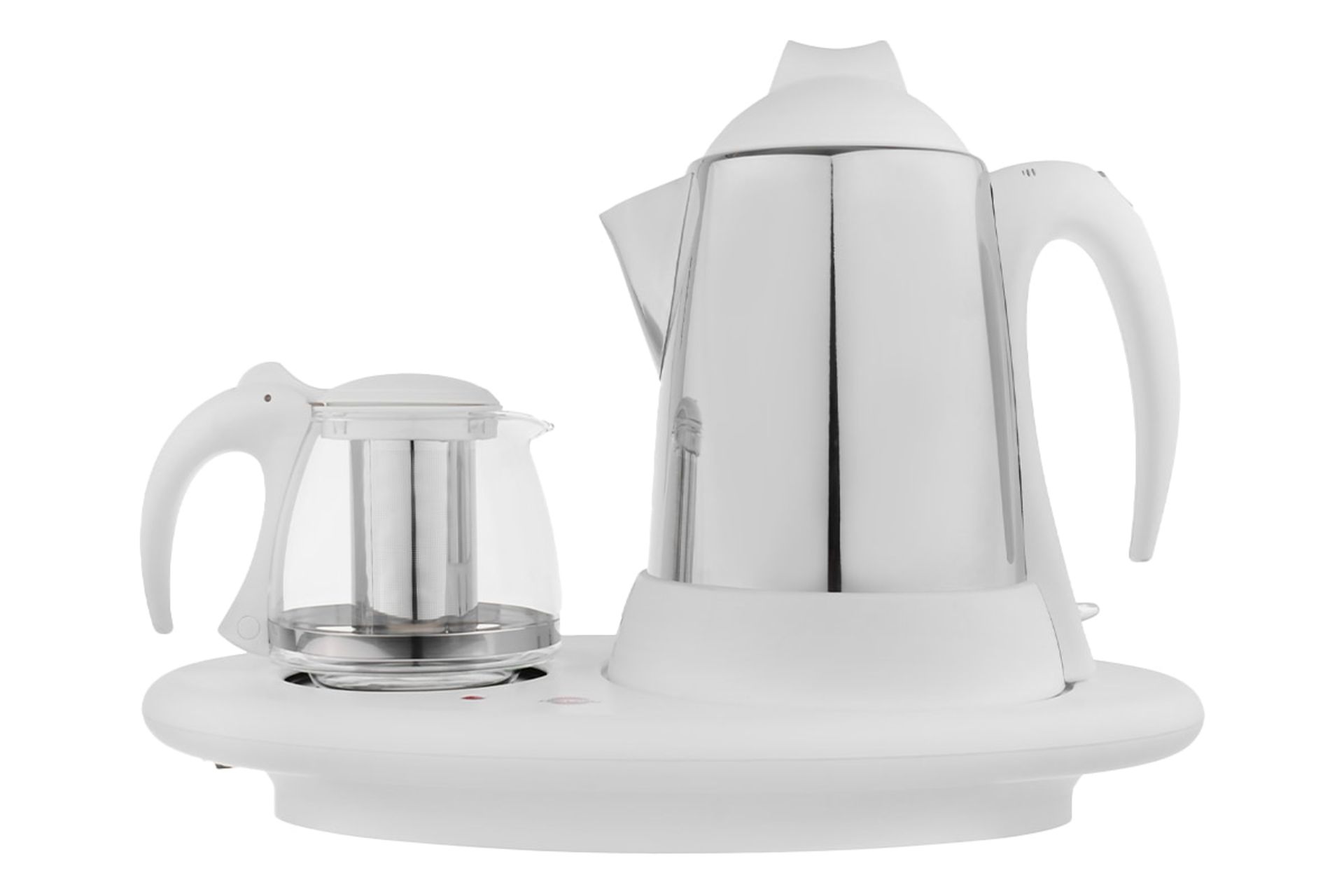 نمای کلی چای ساز پارس خزر TM-3500SP با نمایش قوری و کتری