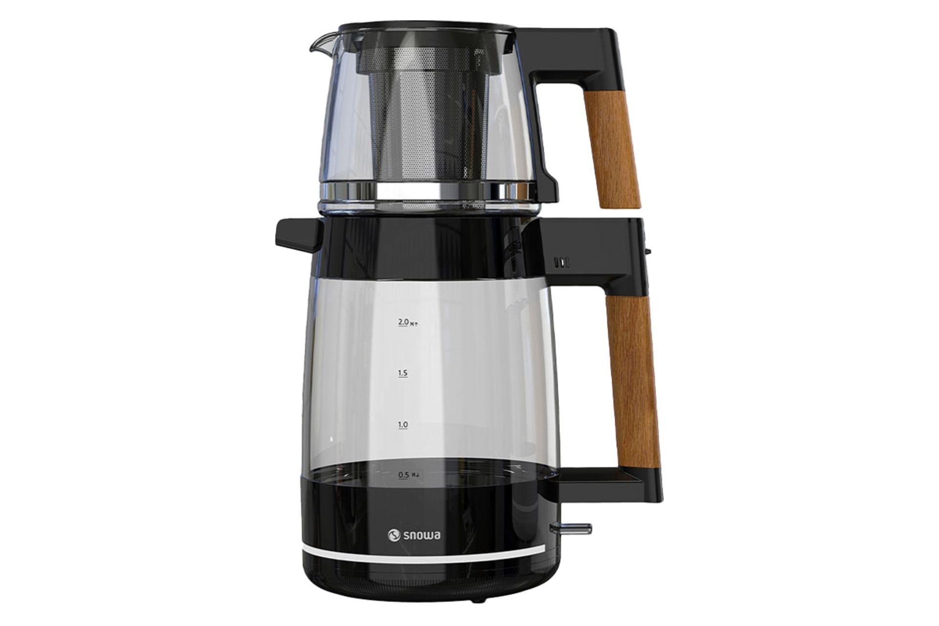 نمای کلی چای ساز اسنوا STM-GS1650 با نمایش قوری و کتری