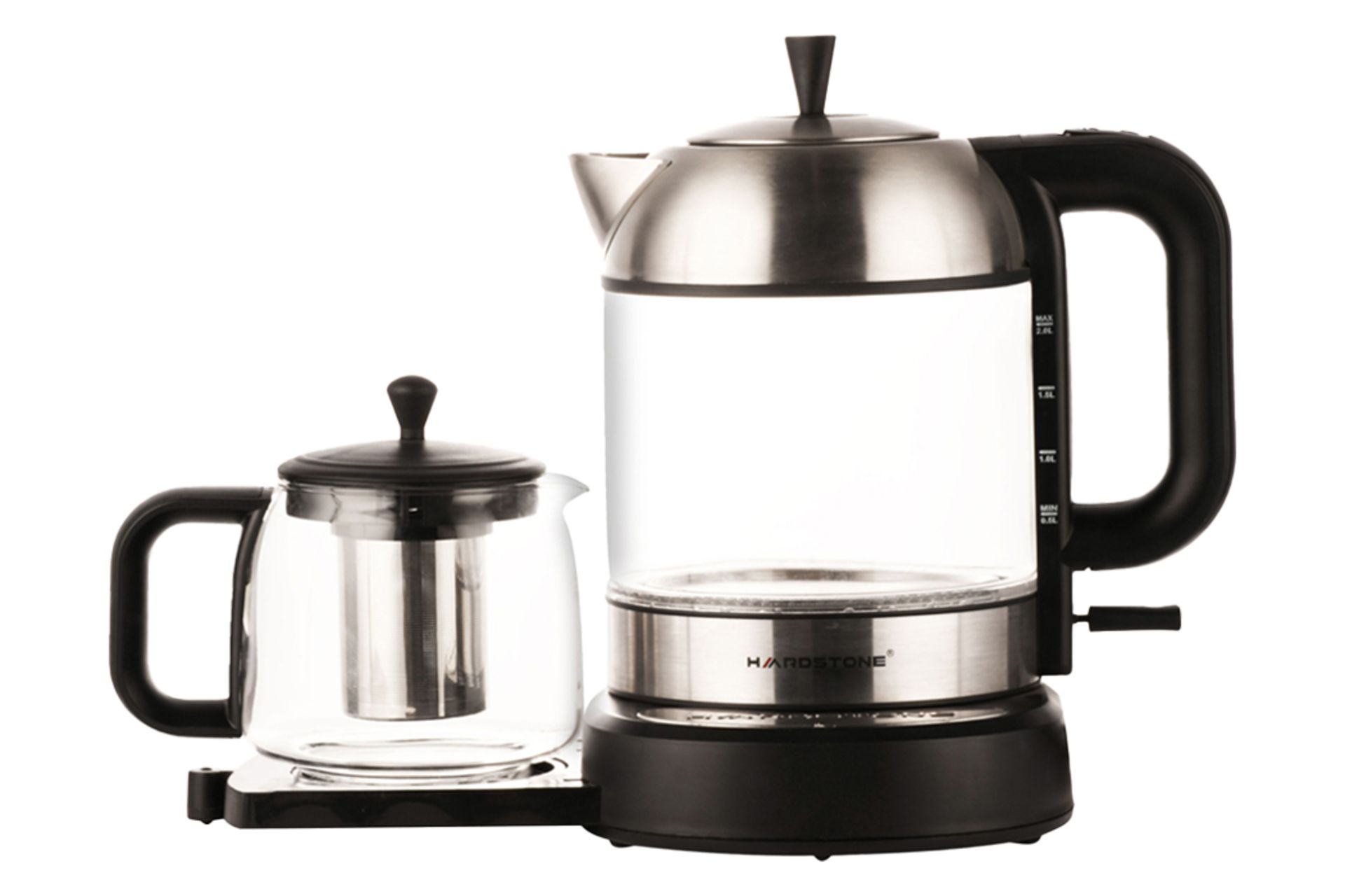 نمای کلی چای ساز هاردستون TKG4220 با نمایش قوری و کتری