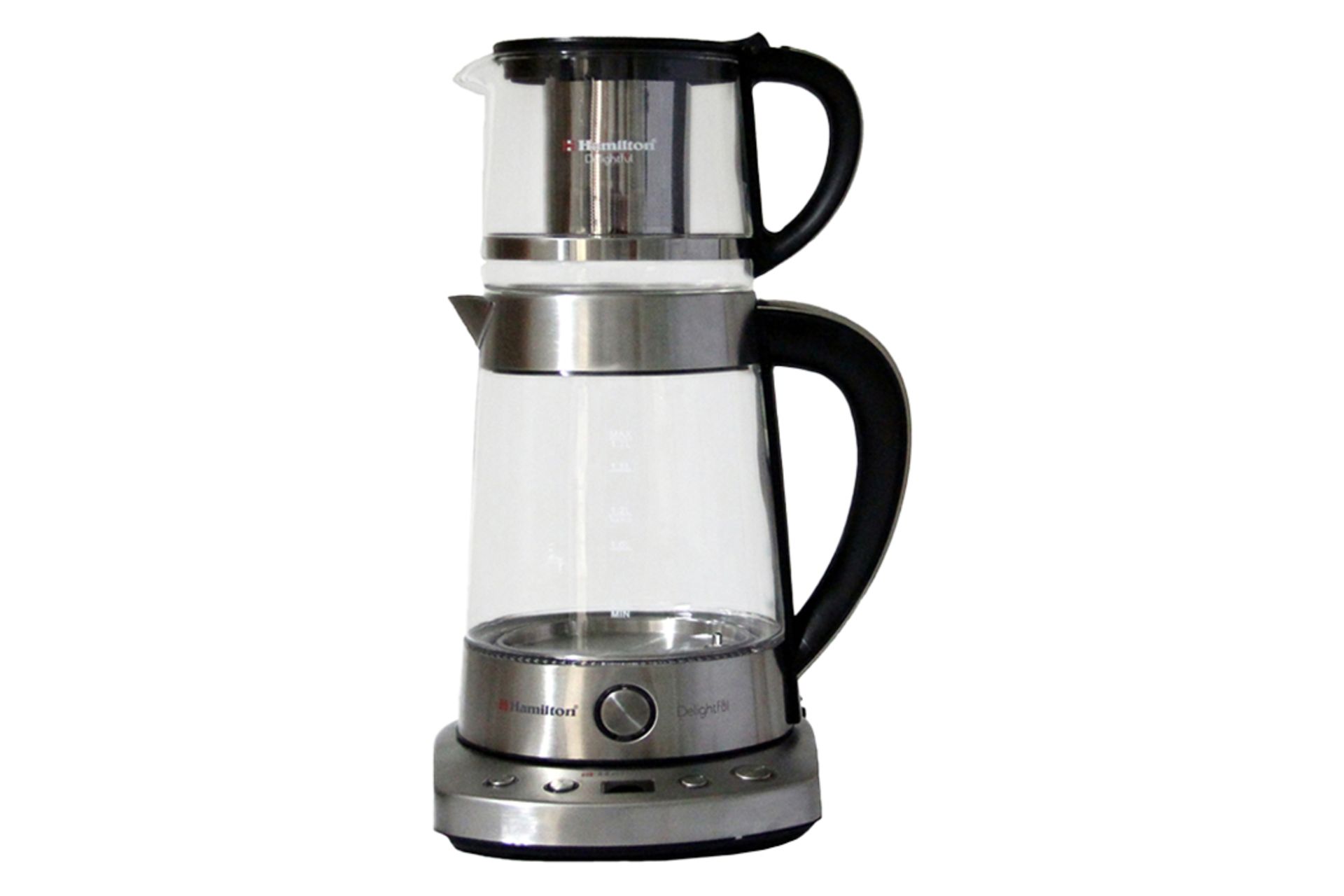 نمای کلی چای ساز همیلتون HTS-999 با نمایش قوری و کتری