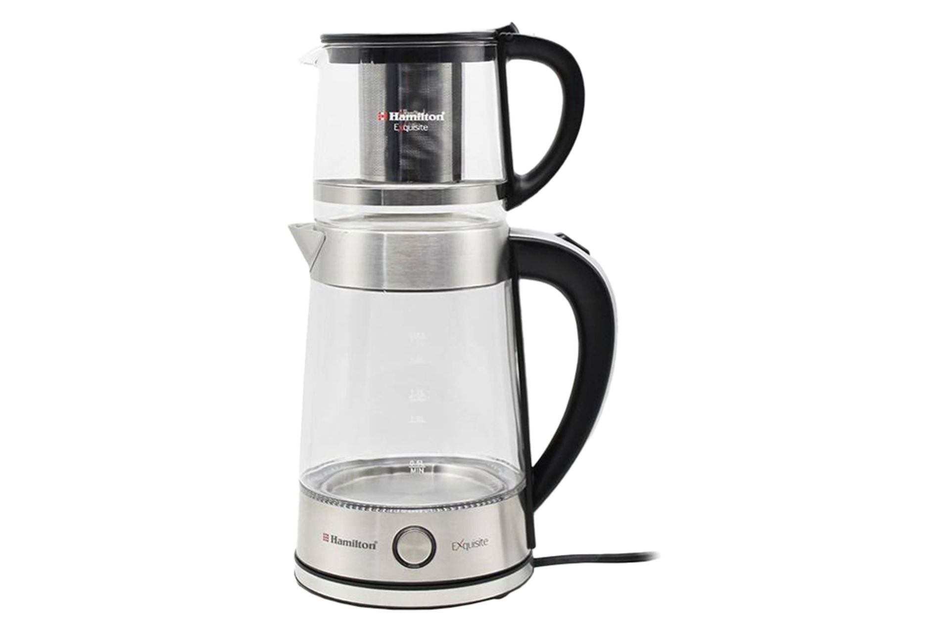 نمای کلی چای ساز همیلتون HTS-998 با نمایش قوری و کتری