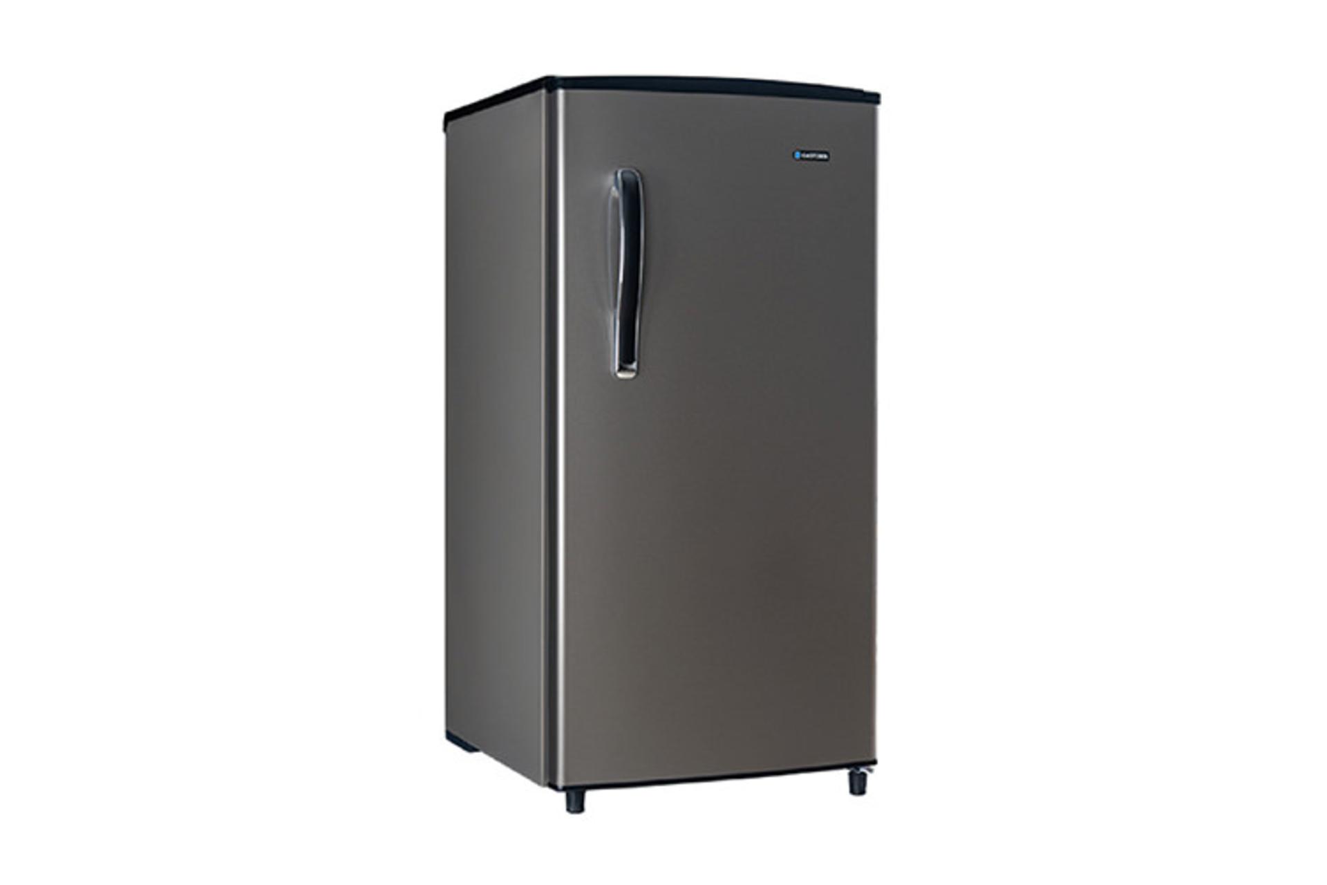 یخچال فریزر ایستکول EASTCOOL TM-919-DC رنگ خاکستری نمای جلو و جانبی