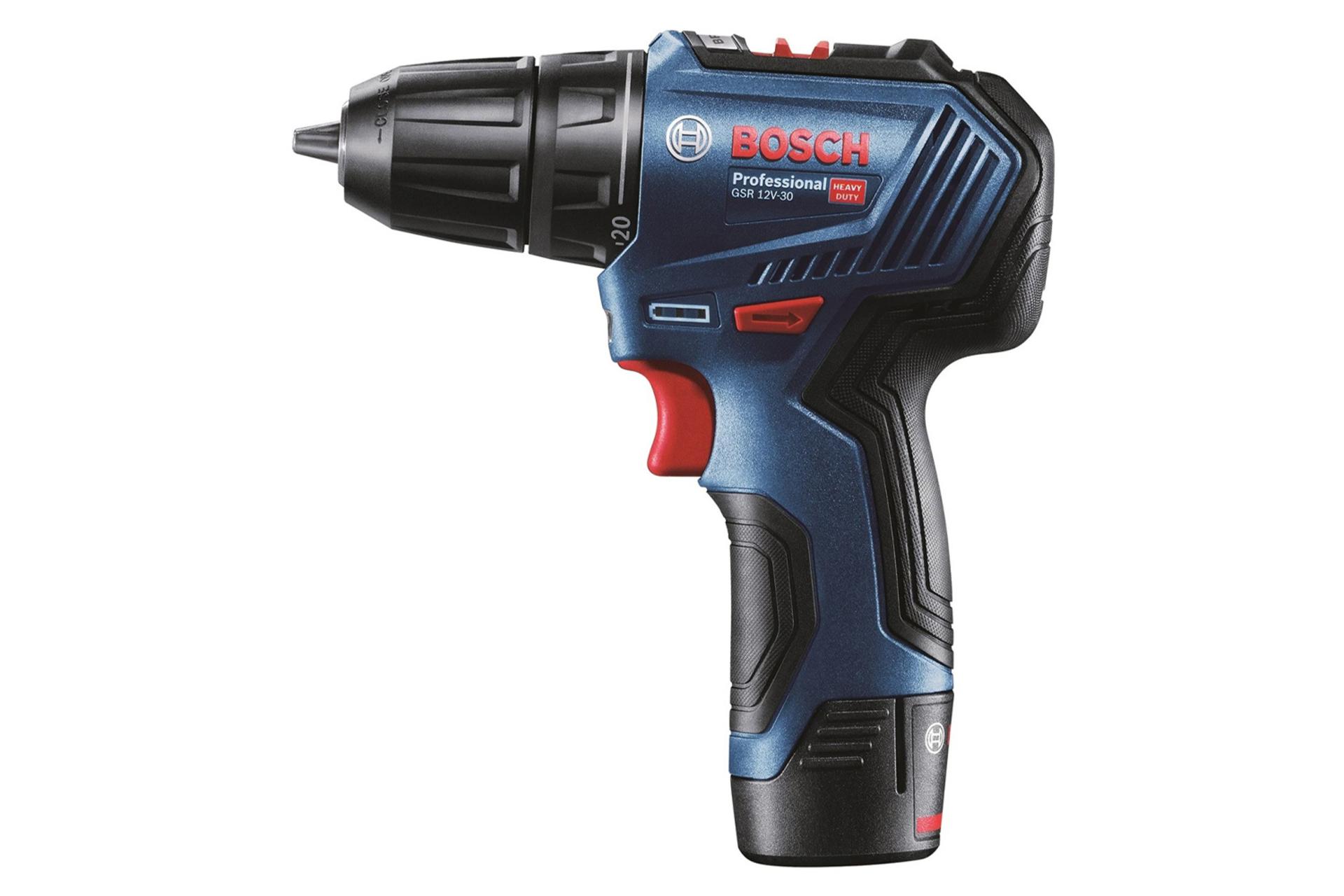 نمای کنار دریل پیچ گوشتی شارژی بوش GSR 12V-30