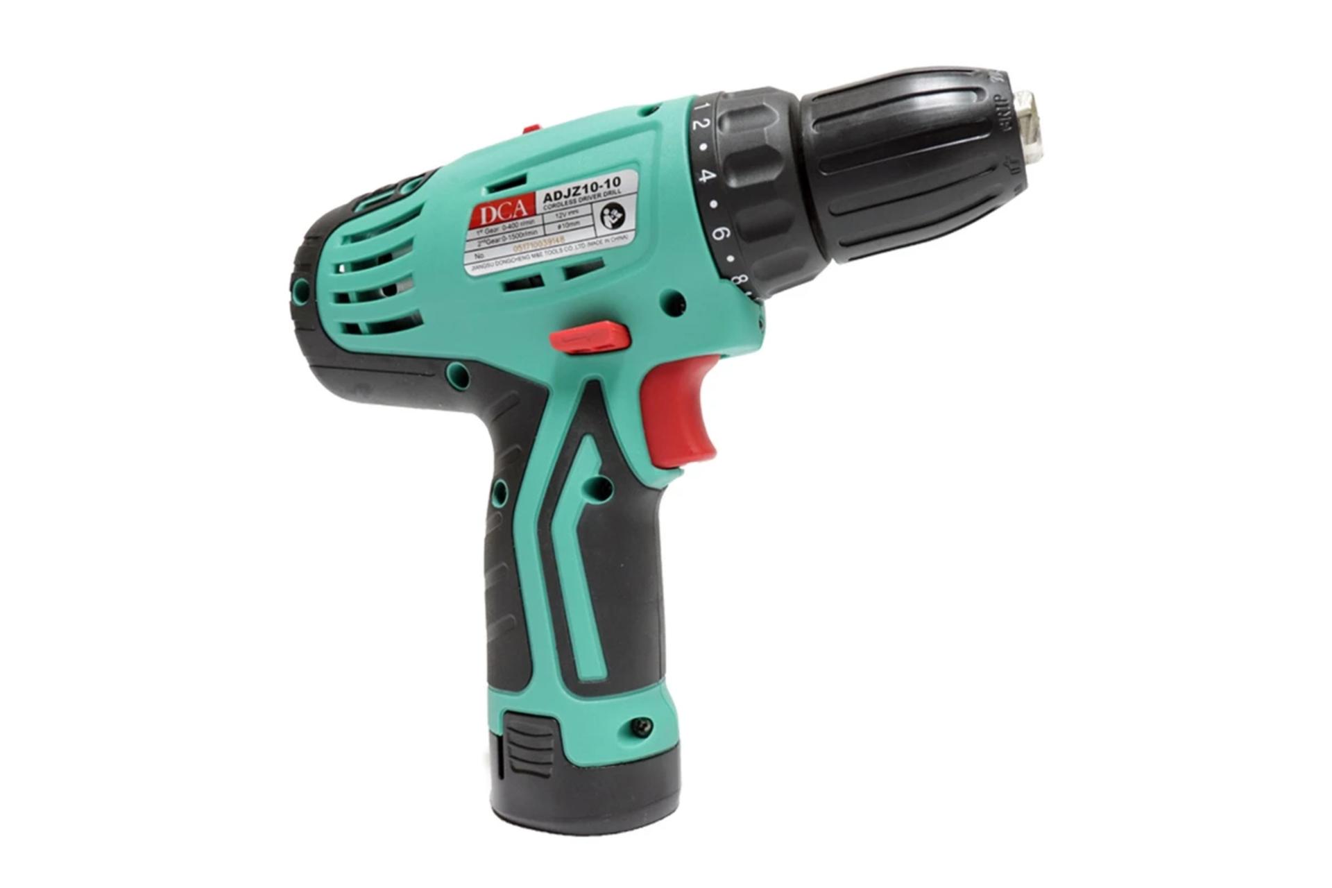 ابعاد و اندازه دریل پیچ گوشتی شارژی دی سی ای ADJZ10-10