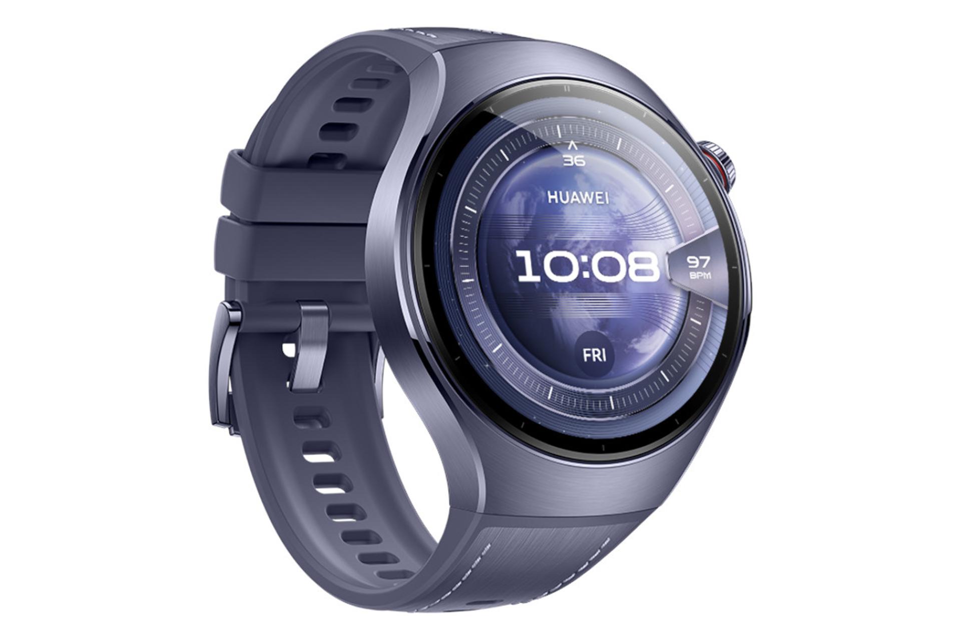 سمت چپ ساعت هوشمند هواوی واچ 5 مدل 46 میلی‌متری بنفش / Huawei Watch 5 46mm