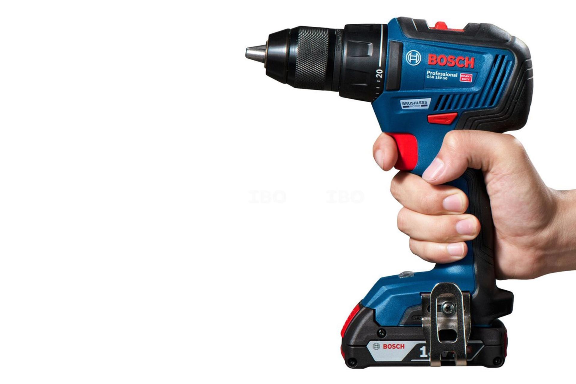ابعاد و اندازه دریل پیچ گوشتی شارژی بوش GSR 18V-50