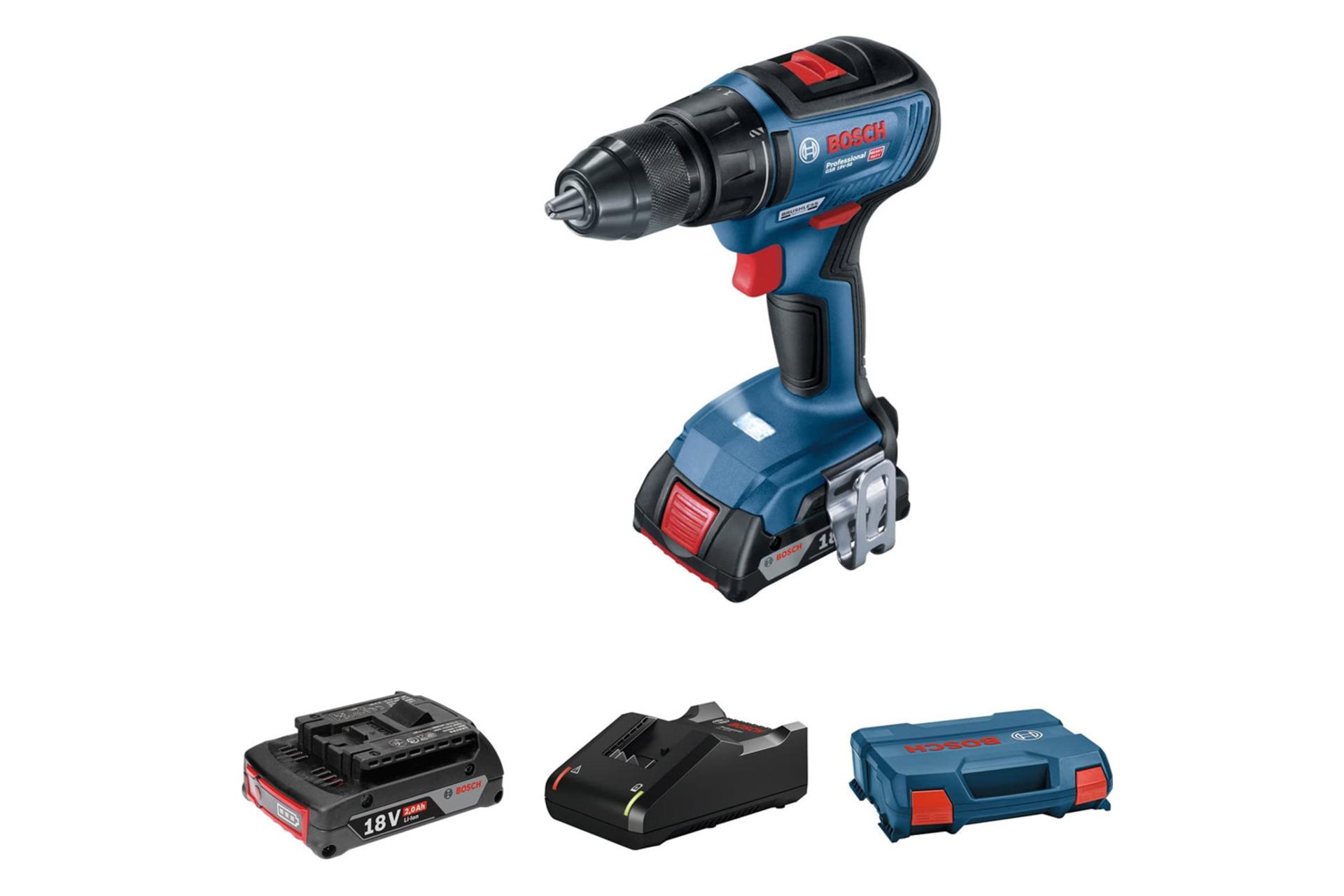 اقلام همراه دریل پیچ گوشتی شارژی بوش GSR 18V-50