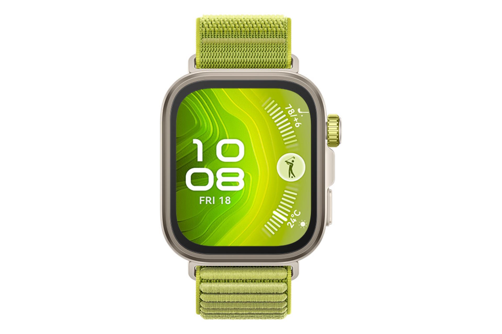 ساعت هوشمند هواوی واچ فیت 4 پرو سبز از نمای روبرو / Huawei Watch Fit 4 Pro