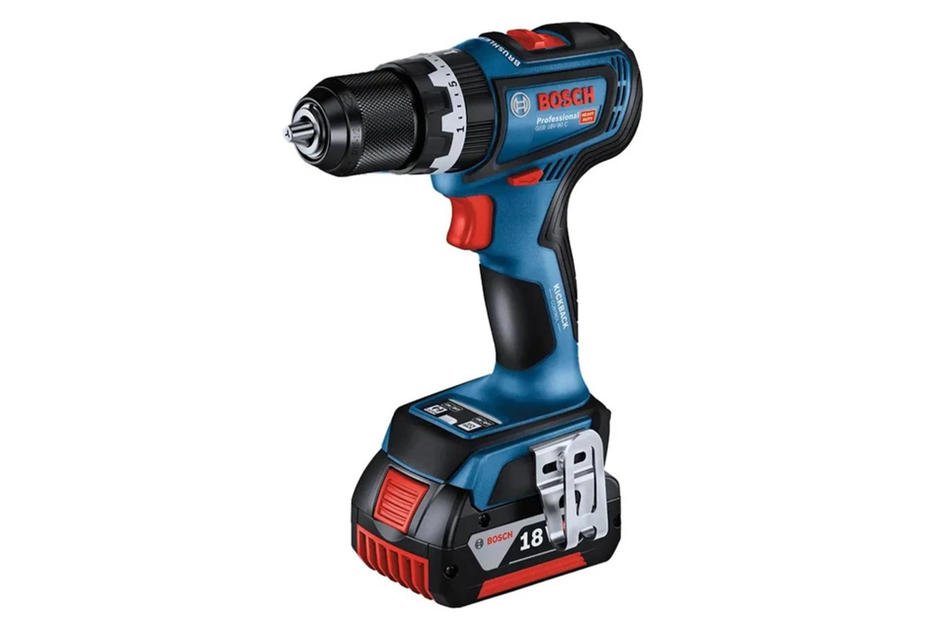 مرجع متخصصين ايران ابعاد و اندازه دريل چكشي شارژي بوش GSB 18V-90 C