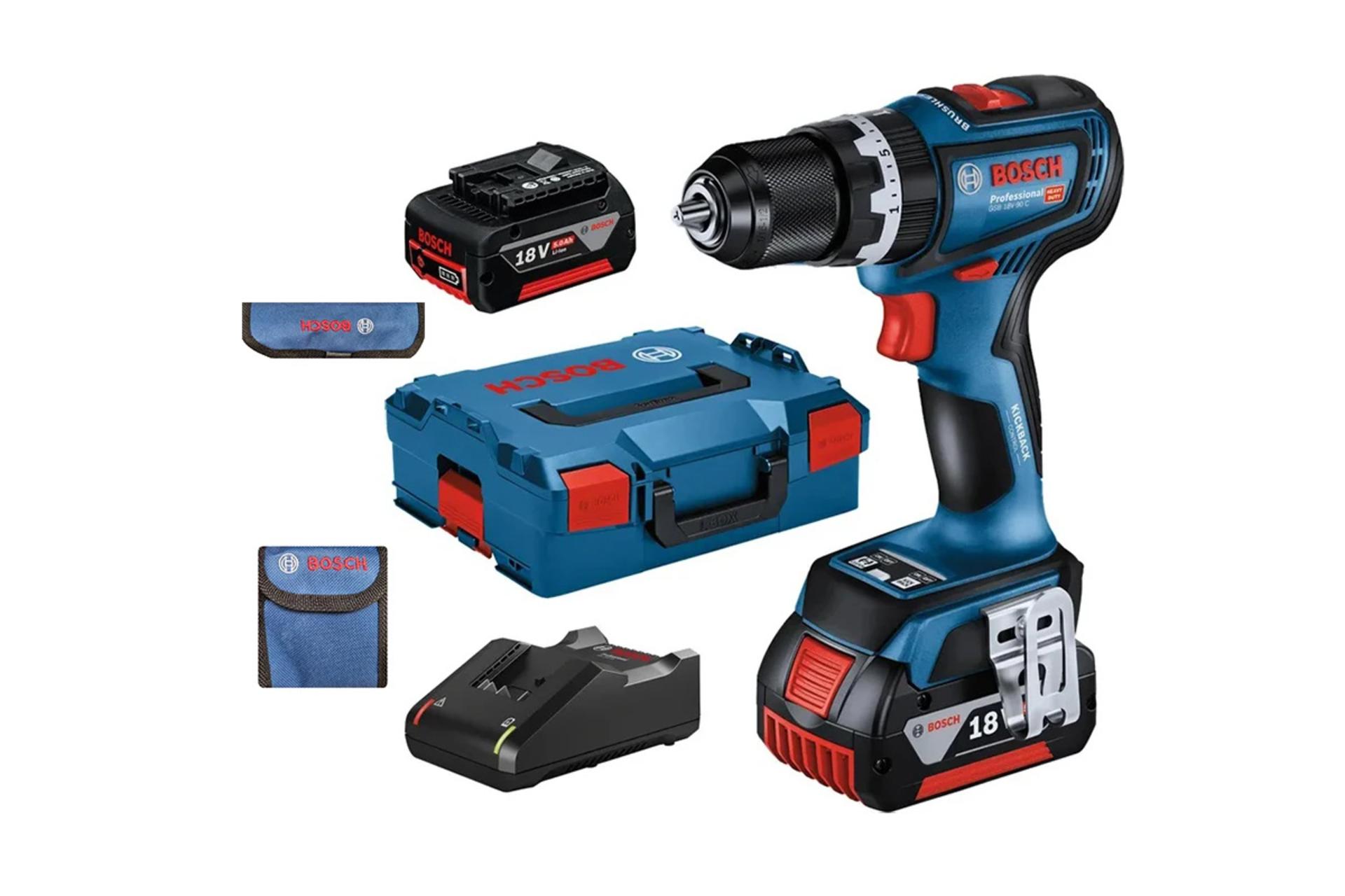 اقلام همراه دریل چکشی شارژی بوش GSB 18V-90 C