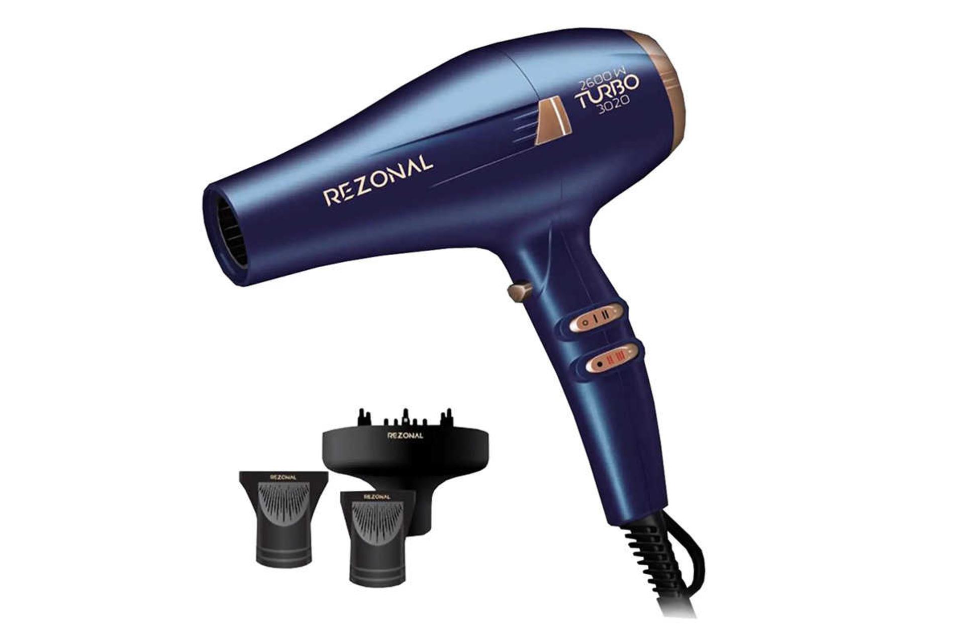 نمای سمت راست سشوار رزونال 3020 به همراه سری متمرکزکننده