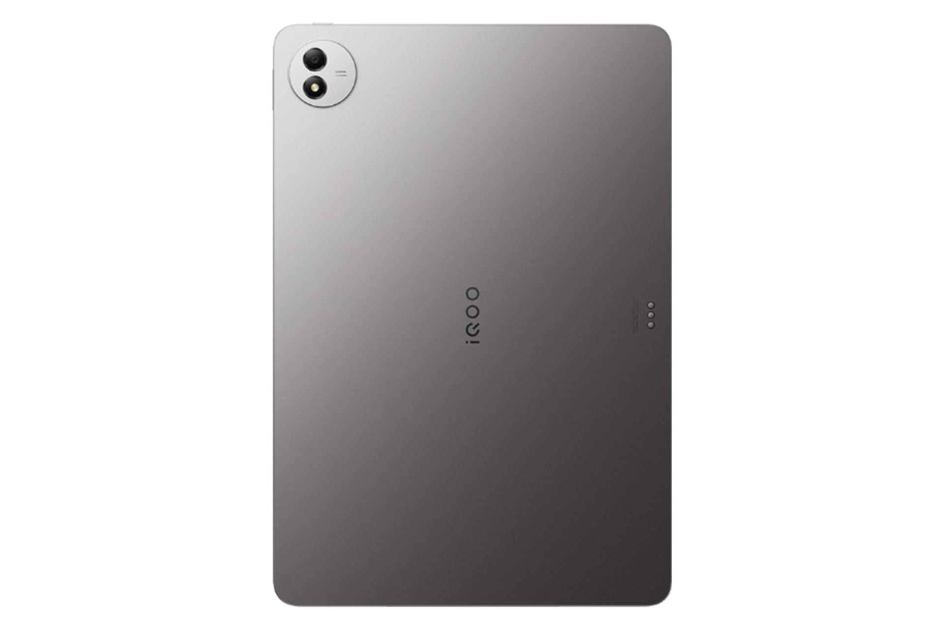 نمای پنل پشت تبلت iQOO پد 5 پرو ویوو / vivo iQOO Pad5 Pro با نمایش لوگو و دوربین پنل پشت رنگ خاکستری