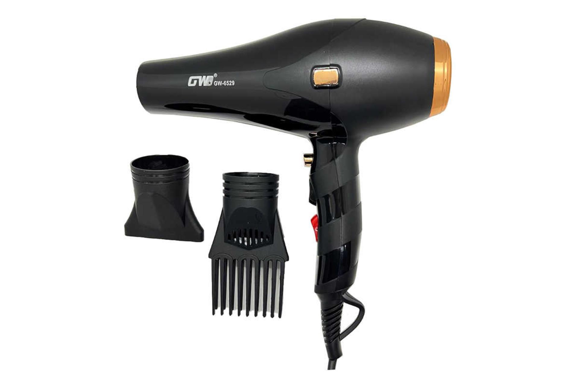 نمای سمت راست سشوار جی دبلیو GW-6529 به همراه سری متمرکزکننده