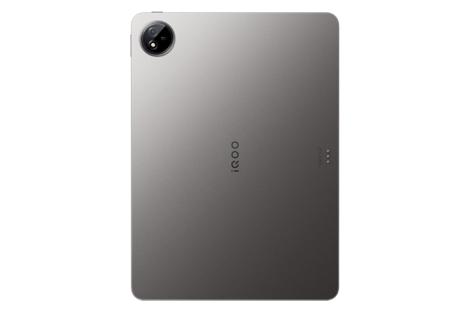 نمای پنل پشت تبلت iQOO پد 5 ویوو / vivo iQOO Pad5 با نمایش لوگو و دوربین پنل پشت رنگ خاکستری