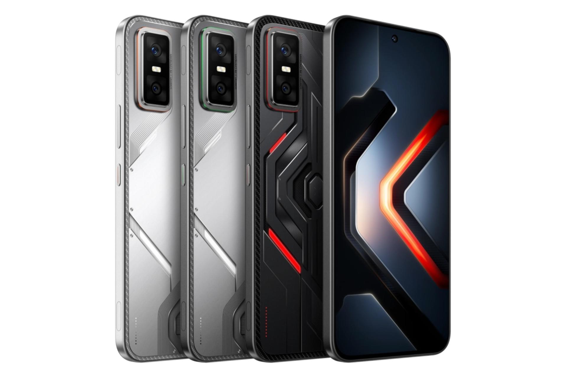 نمای جانبی گوشی موبایل GT 30 پرو اینفینیکس در رنگ های مختلف / Infinix GT 30 Pro