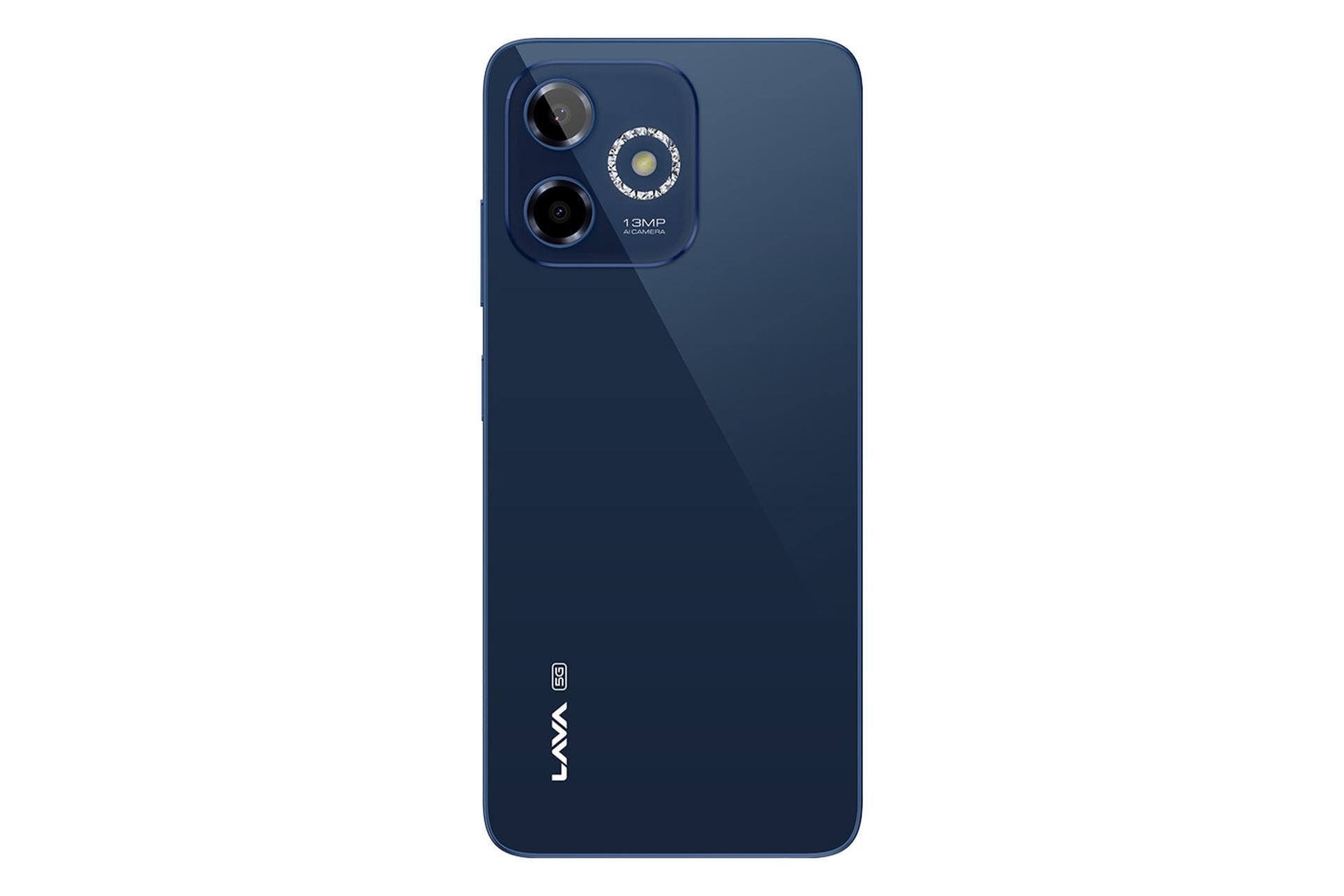 پنل پشت و چینش دوربین گوشی موبایل لاوا Lava Shark 5G آبی