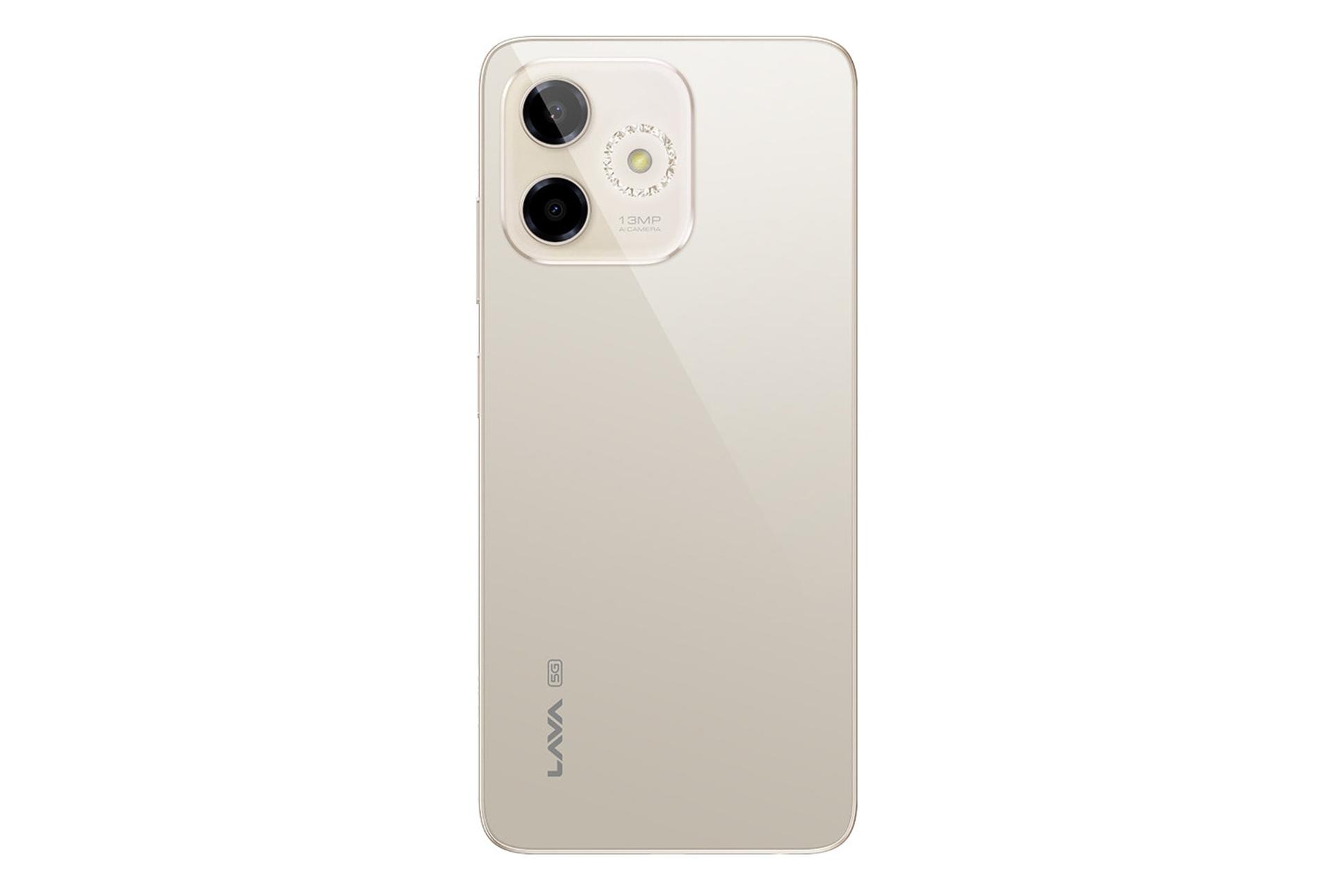 پنل پشت و چینش دوربین گوشی موبایل لاوا Lava Shark 5G طلایی