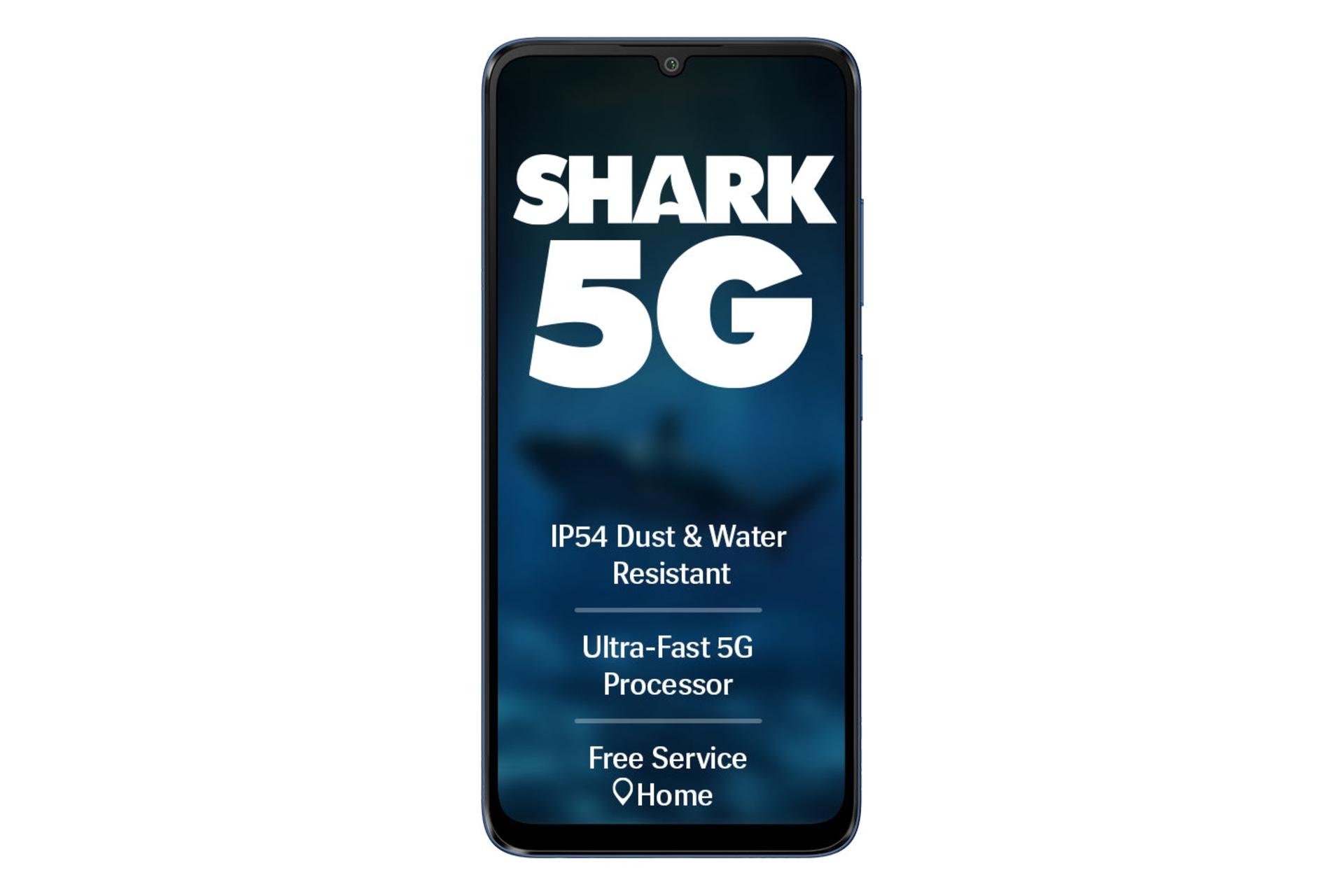 پنل جلو و صفحه نمایش گوشی موبایل لاوا Lava Shark 5G آبی