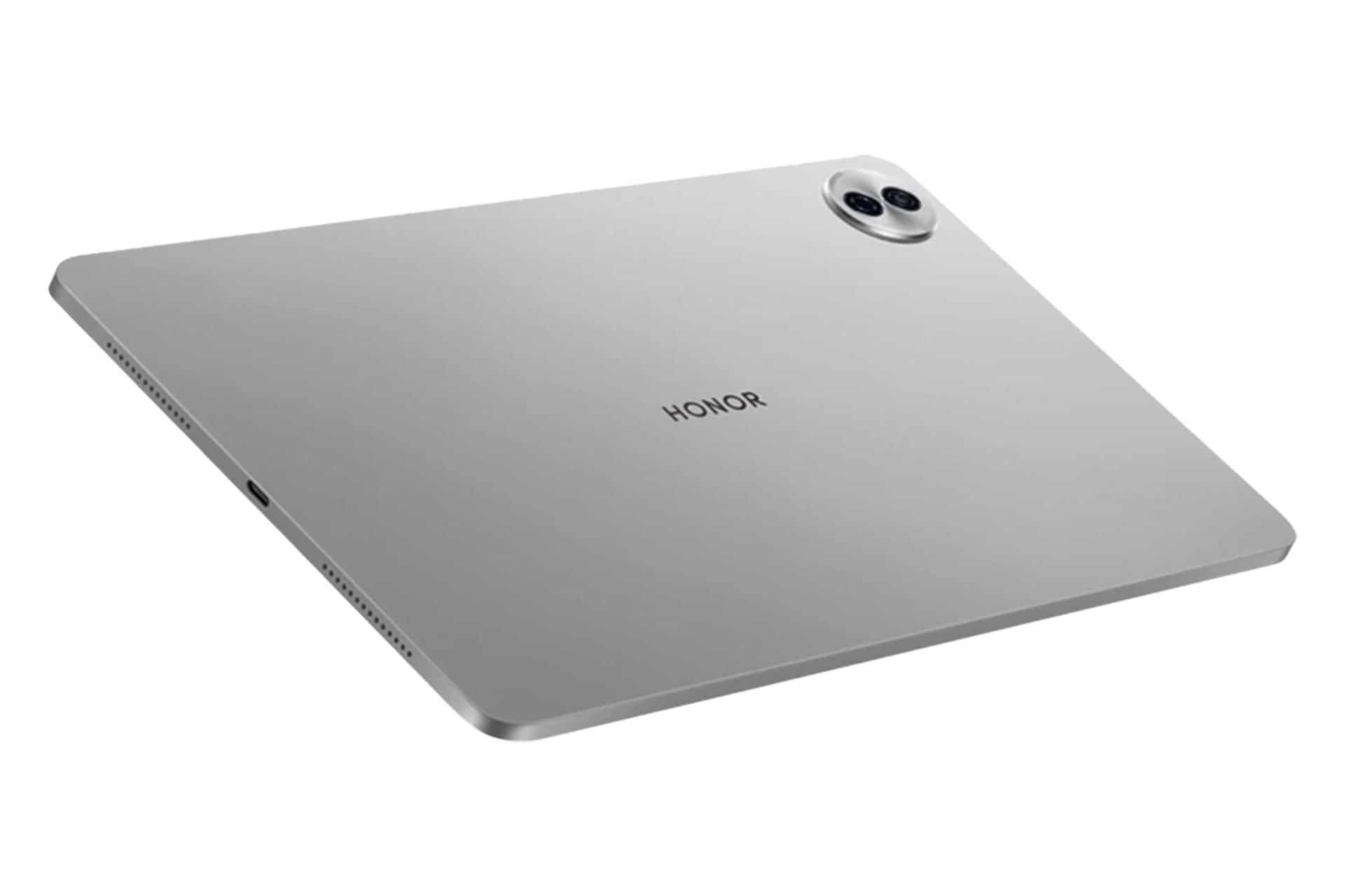 نمای نیمرخ آنر پد 10 / HONOR Pad 10 با نمایش پنل پشت و درگاه و لبه سمت چپ رنگ خاکستری