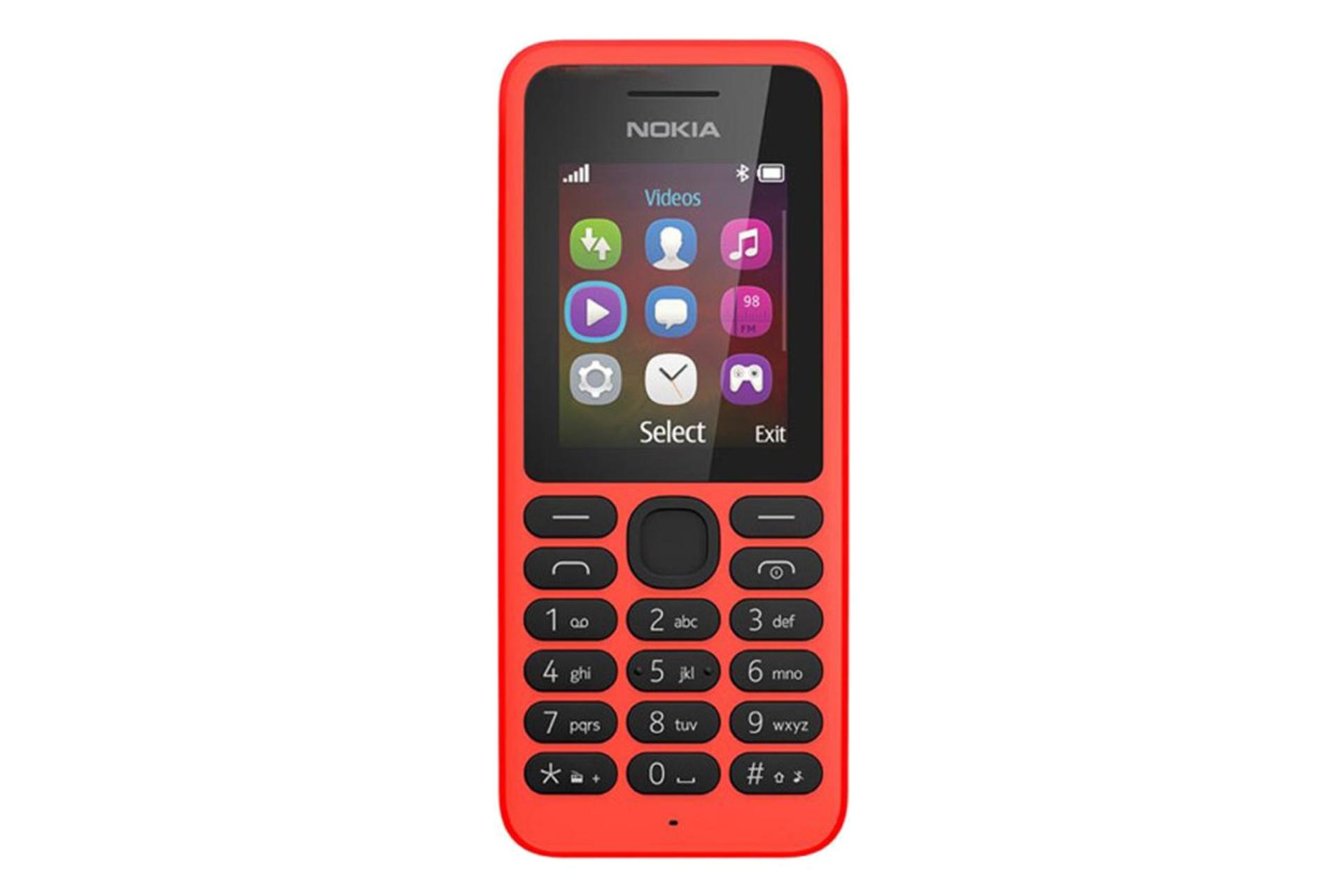 پنل جلو و صفحه کلید گوشی موبایل نوکیا 130 نسخه 2014 قرمز / Nokia 130 2014