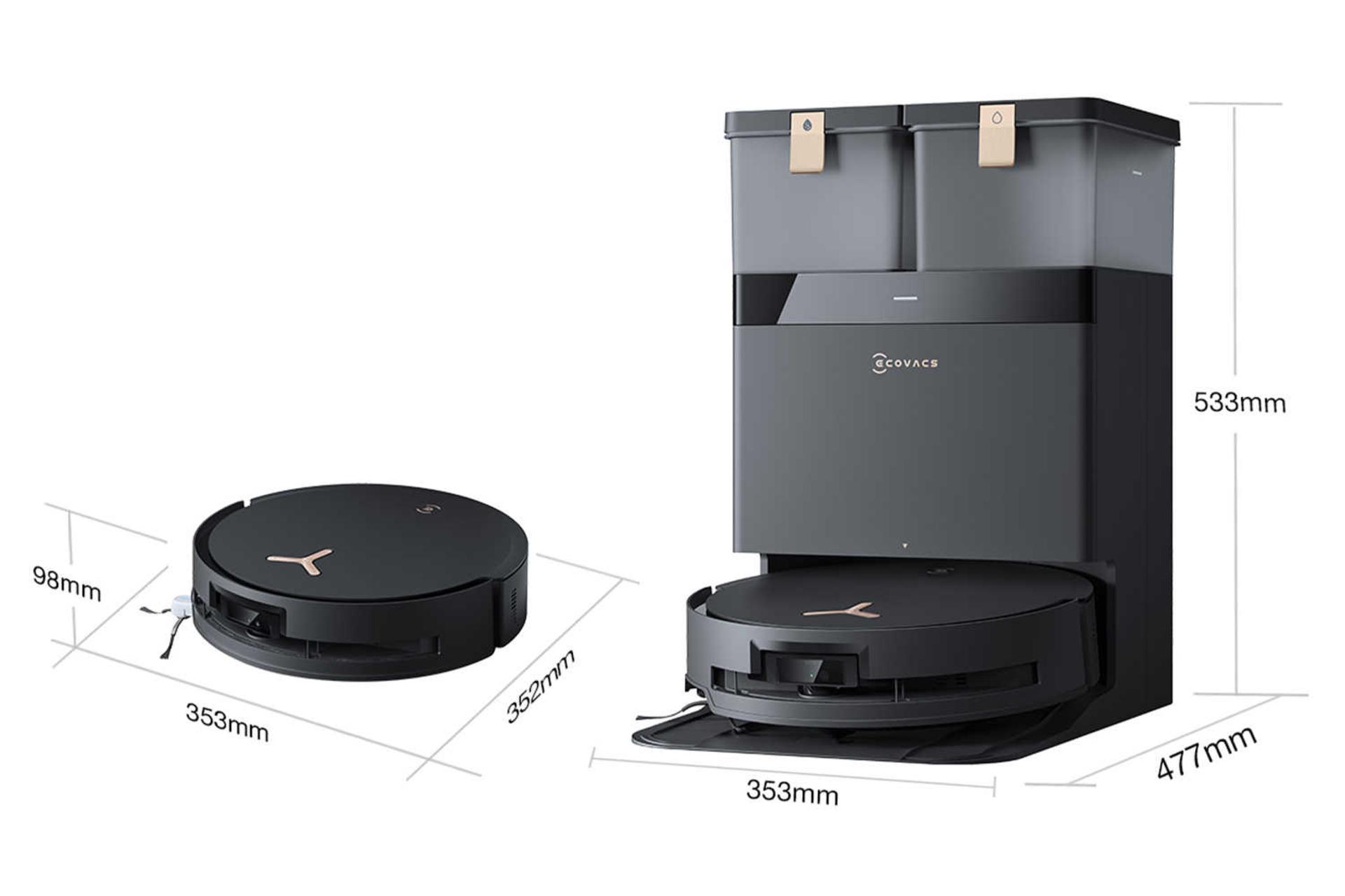 ابعاد جارو رباتیک اکووکس X8 PRO OMNI