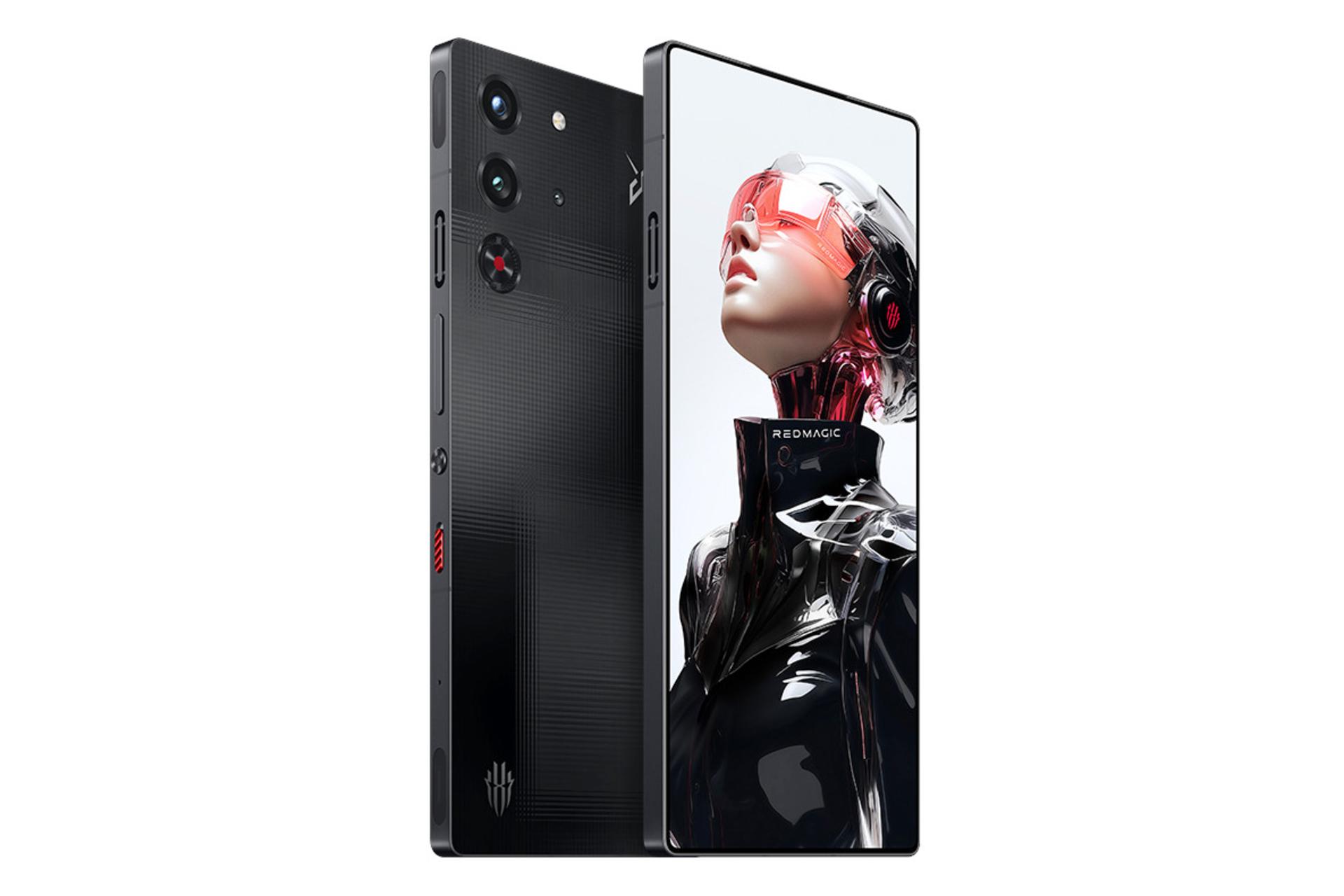 نمای جانبی گوشی موبایل نوبیا رد مجیک 10S پرو زد تی ای مشکی / ZTE nubia RedMagic 10SPro