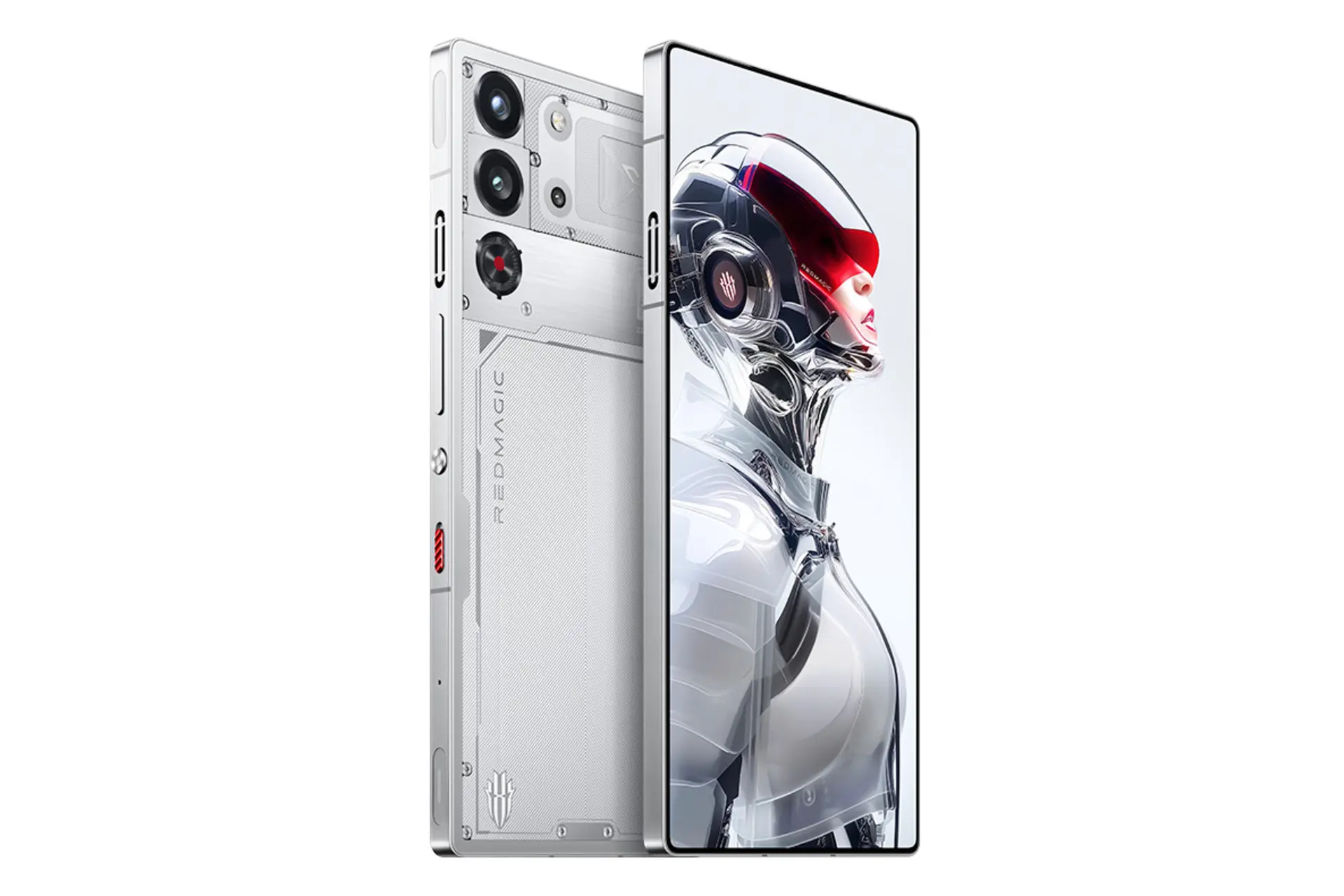 نمای جانبی گوشی موبایل نوبیا رد مجیک 10S پرو پلاس زد تی ای نقره ای / ZTE nubia RedMagic 10SPro Plus
