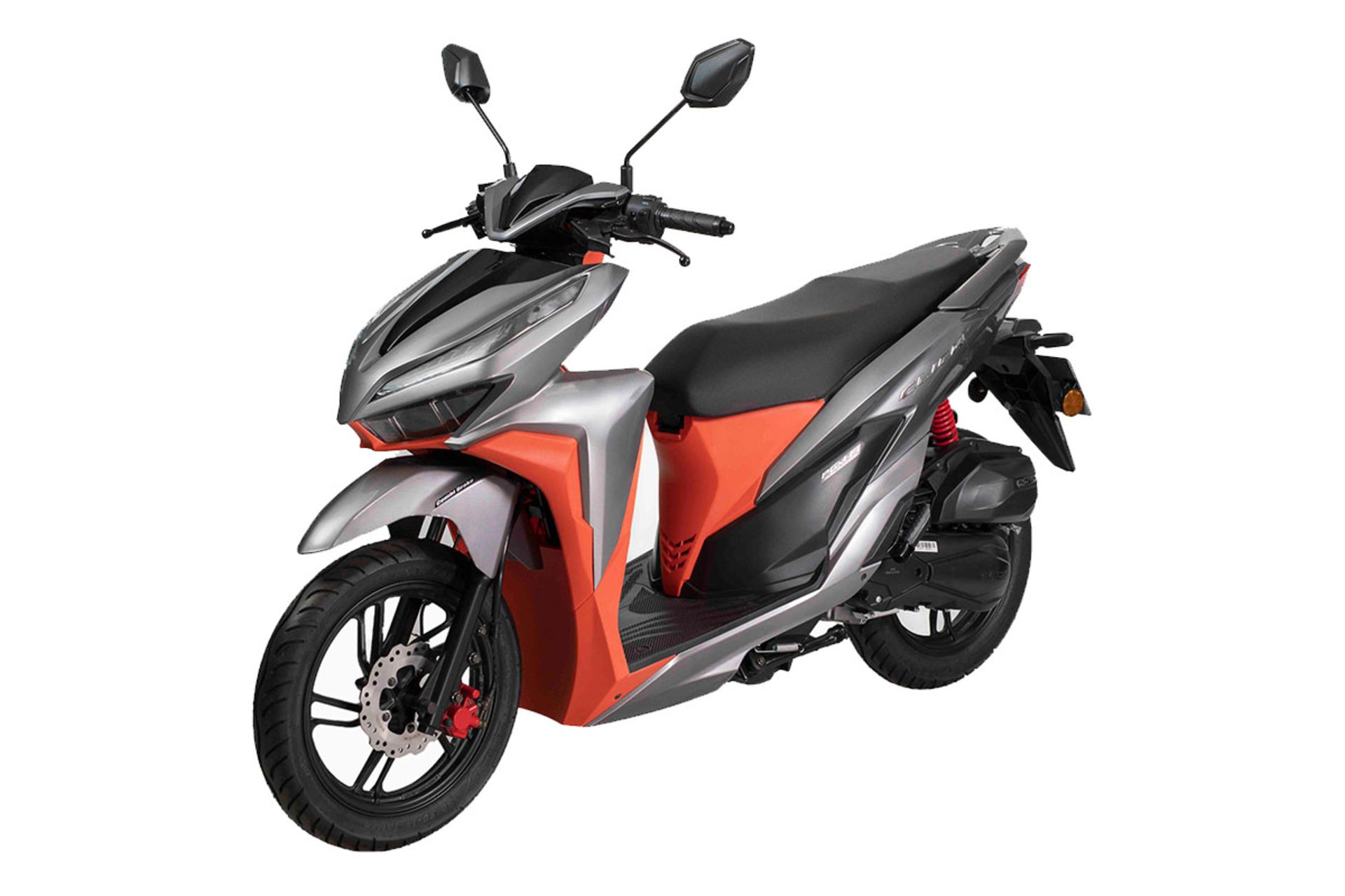 موتورسیکلت کبیر موتور طرح کلیک Kabir Motor CLICK UP 170 رنگ نقره ای و نارنجی
